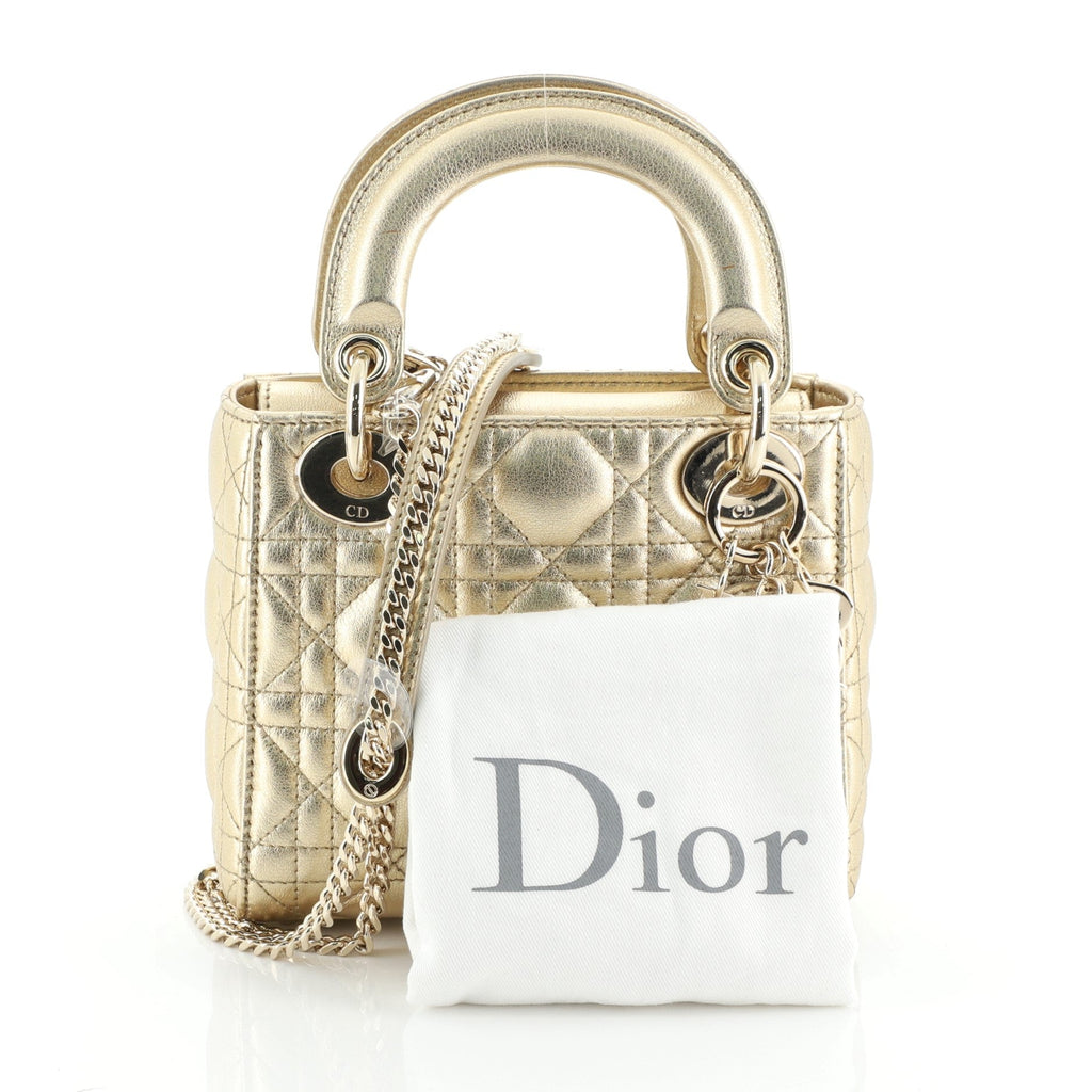 Lady Dior Chain Bag Cannage Quilt Lambskin Mini