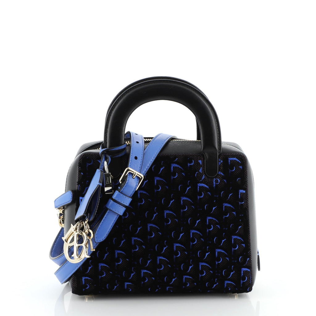 Lily Bowling Bag Oblique Velvet and Canvas Mini