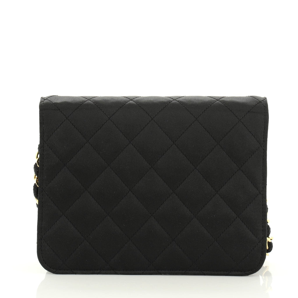 Vintage Clutch with Chain Quilted Satin Small