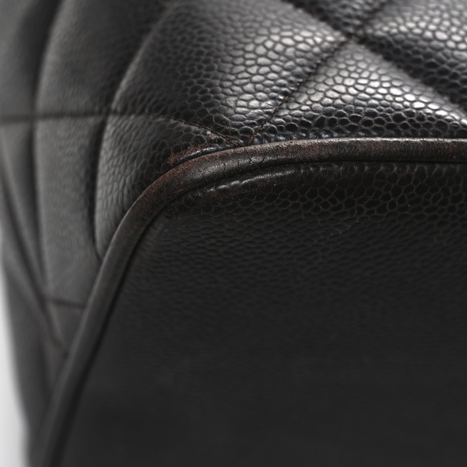 Caviar Quilted Medallion Tote Dark Brown