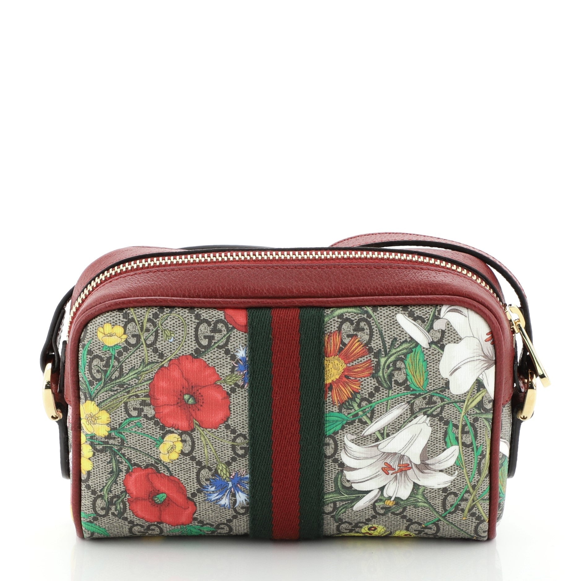 Ophidia Shoulder Bag Flora GG Coated Canvas Mini