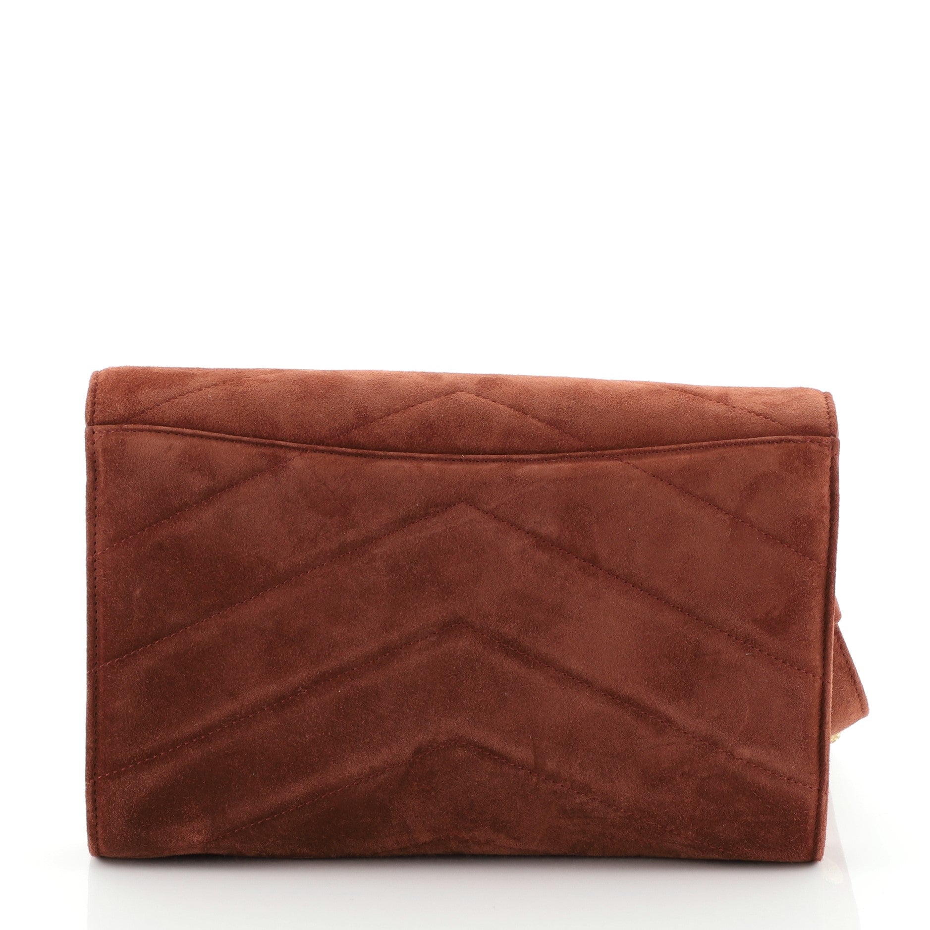 Paris-Hamburg Button CC Clutch Chevron Suede