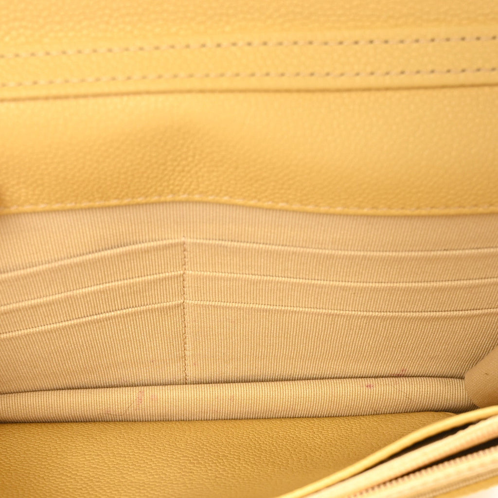 Caviar Quilted Tiny CC Wallet On Chain WOC Yellow
