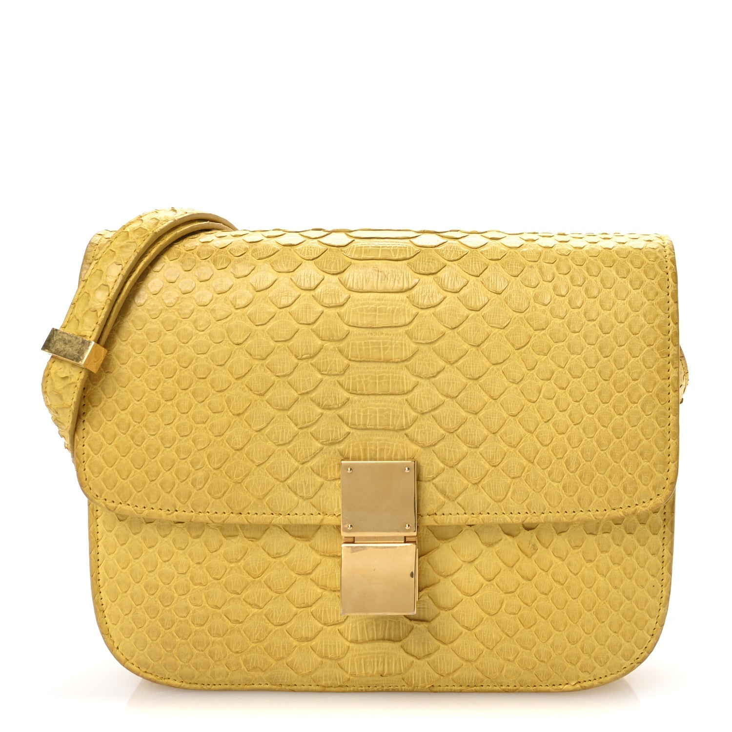 Snakeskin Medium Classic Box Yellow