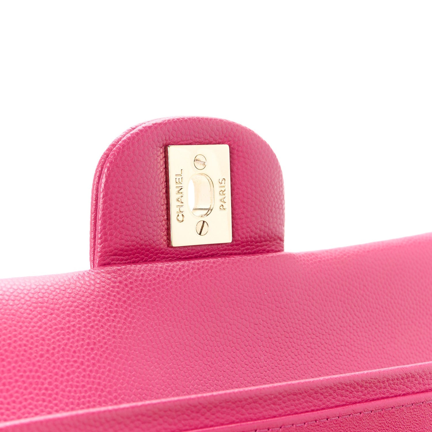 Caviar Quilted Small Double Flap Fuchsia