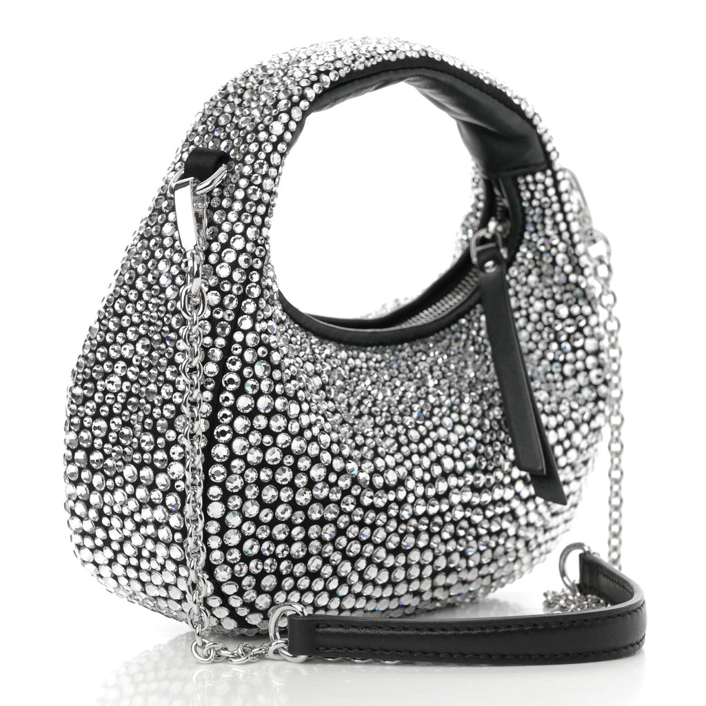 Crystal Silk Starlight Mini Wander Hobo Black