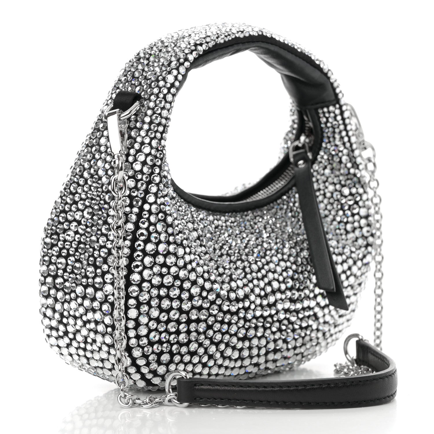 Crystal Silk Starlight Mini Wander Hobo Black