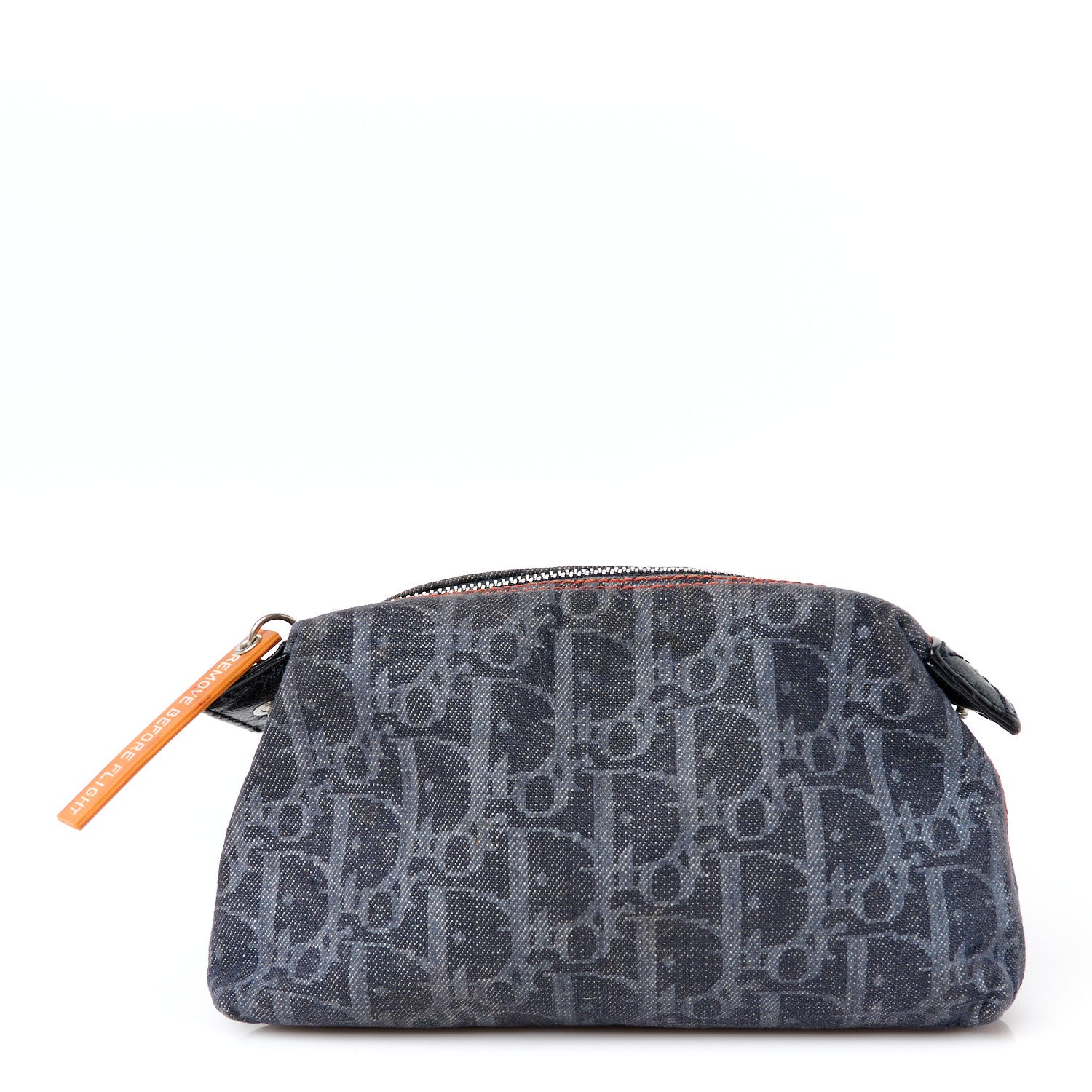 Denim Monogram Flight Trotter Cosmetic Pouch Blue