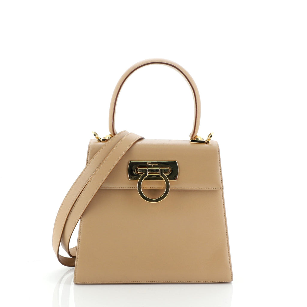 Gancini Convertible Top Handle Bag Leather Mini