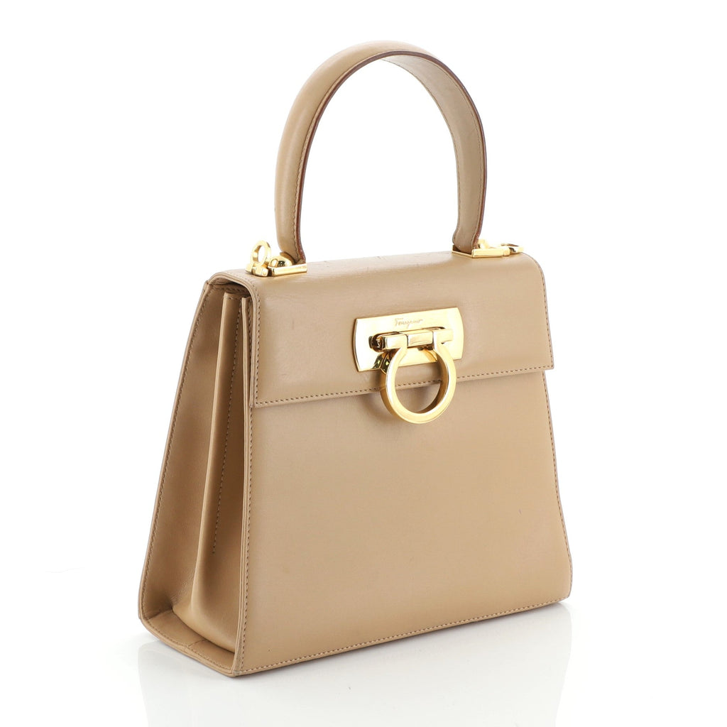 Gancini Convertible Top Handle Bag Leather Mini