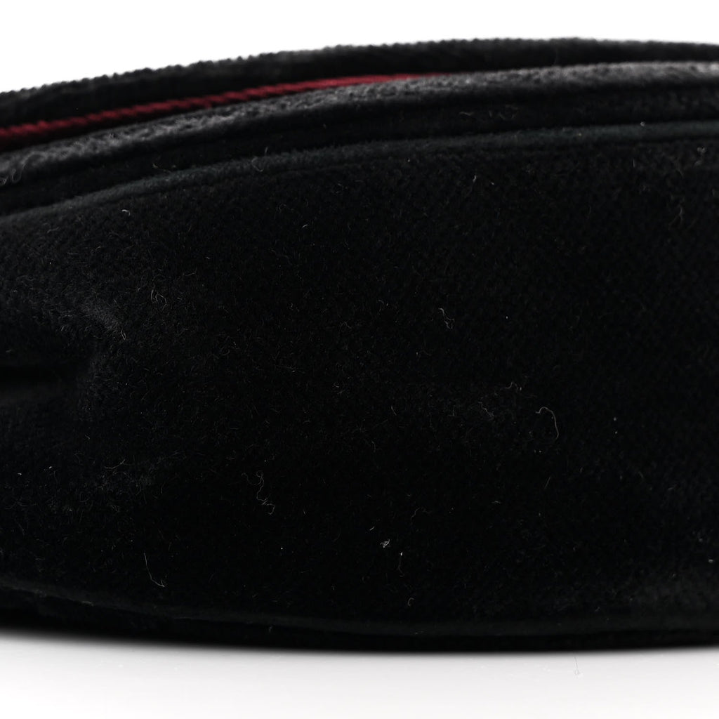 Velvet Horizontal Quilted Small Single Flap Black