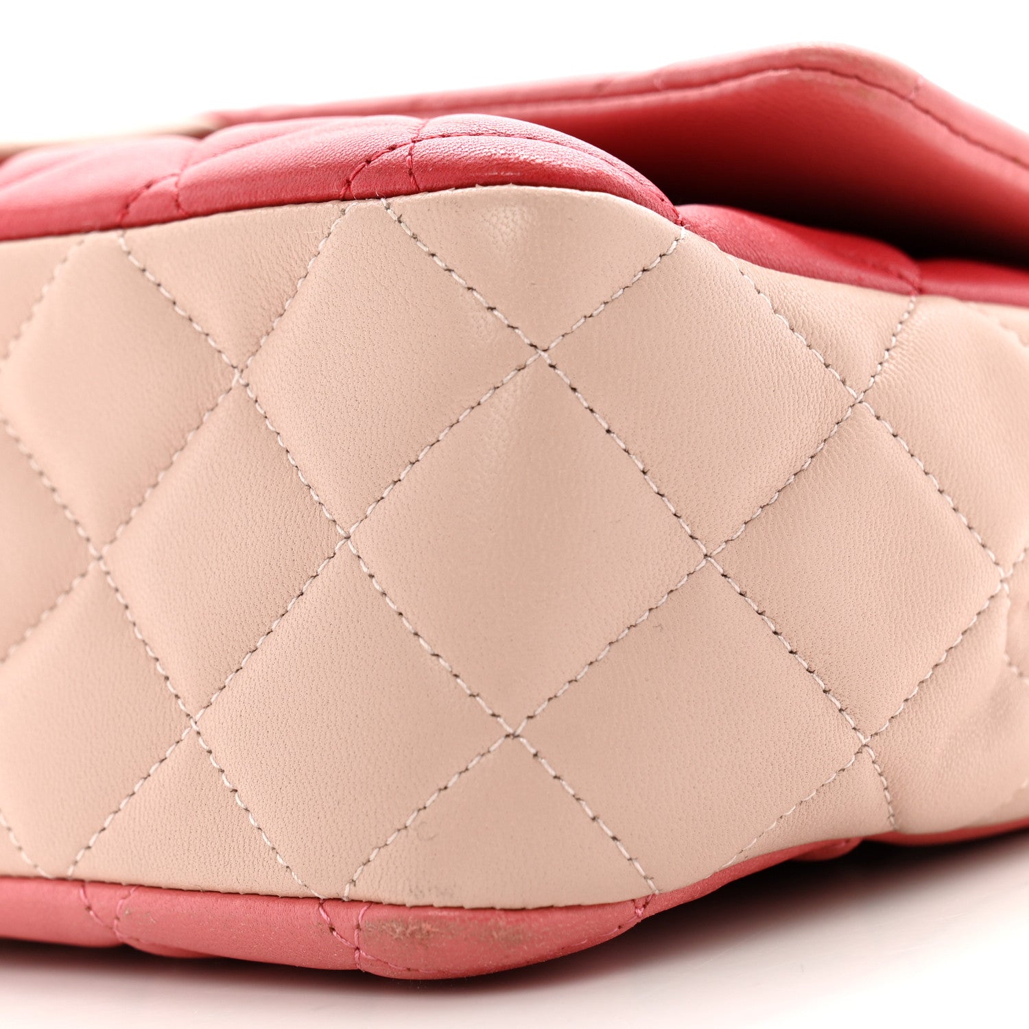 Lambskin Quilted Tri-Color Medium Valentine Charms Single Flap Pink
