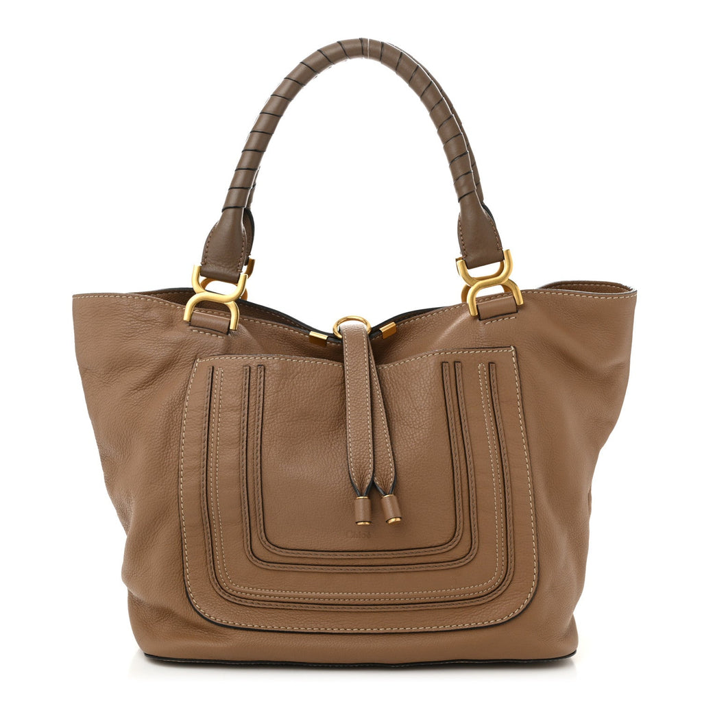 Calfskin Large New Marcie Tote Nut
