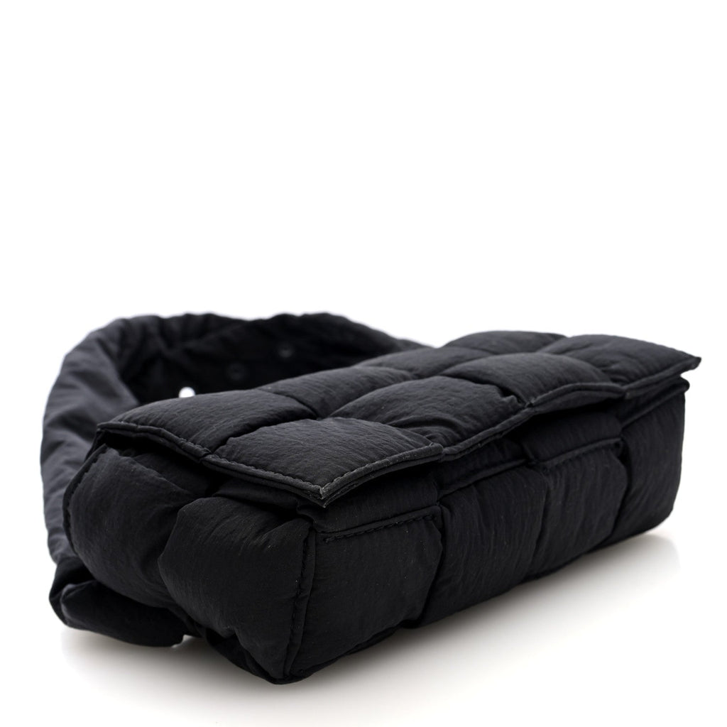 Nylon Intrecciato Padded Tech Mini Cassette Belt Bag Black