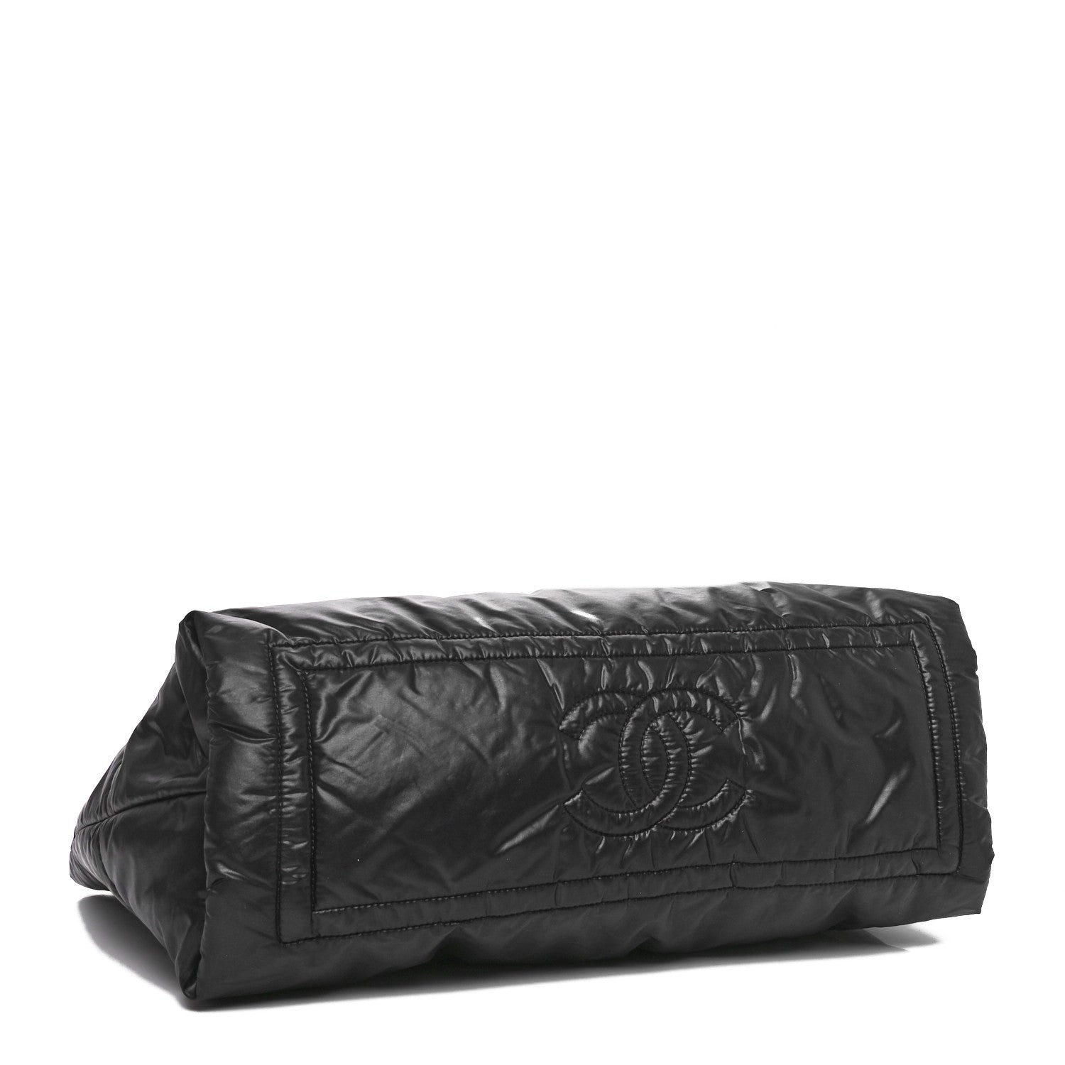 Nylon Quilted Medium Coco Cocoon Reversible Tote Black