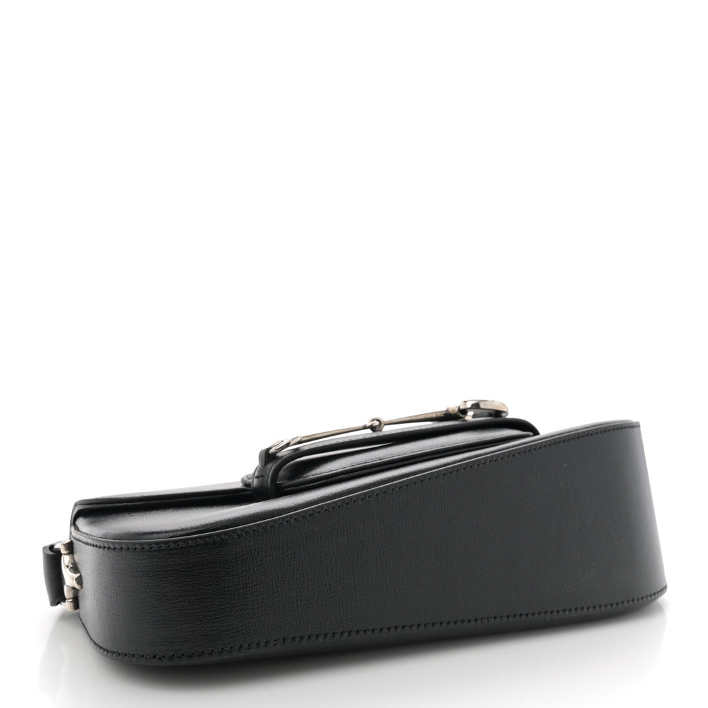 Azalea Calfskin Small Horsebit 1955 Asymmetric Shoulder Bag Black
