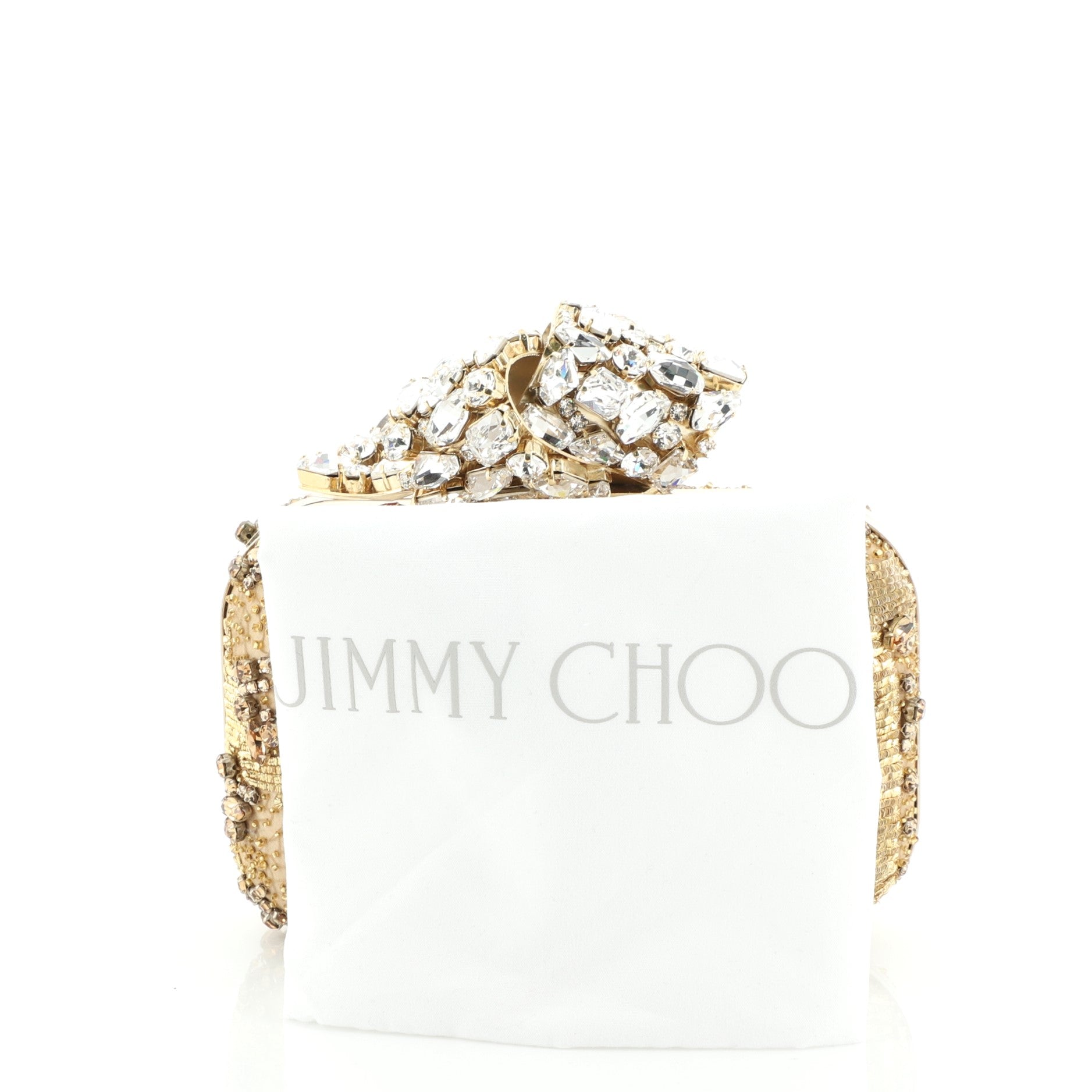 Cloud Crystal Knot Clutch Crystal Embellished Satin