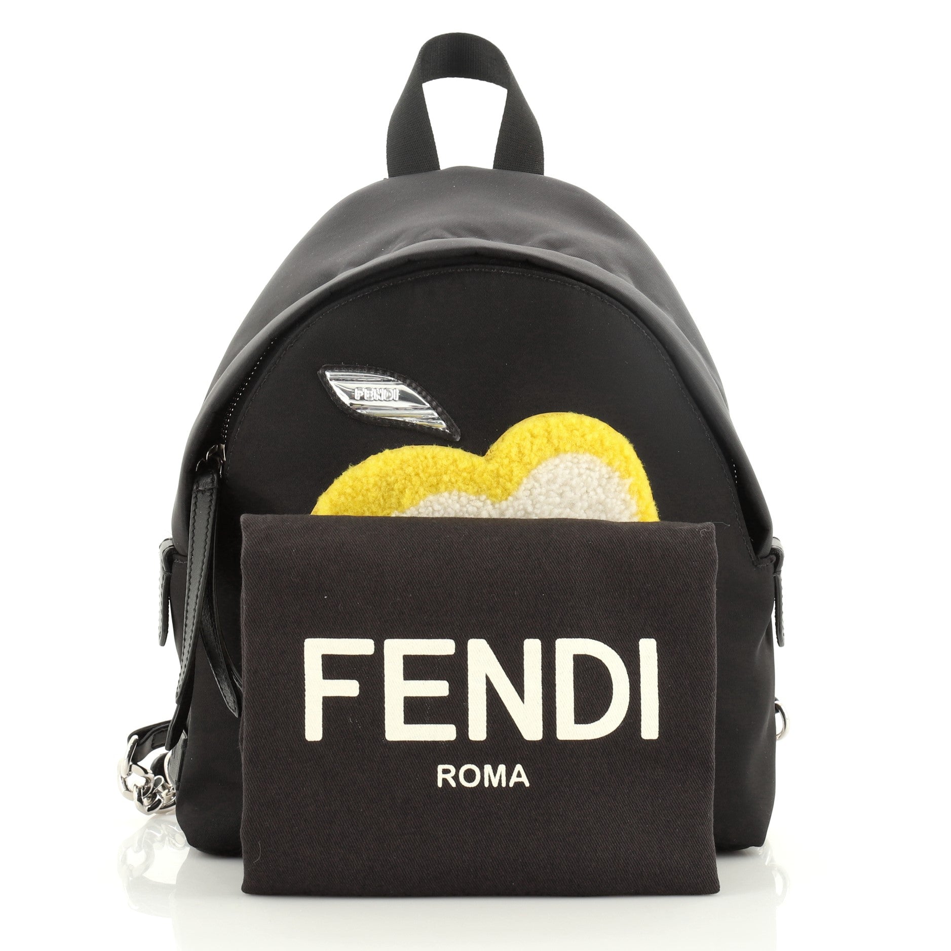 Light Bulb Backpack Nylon with Shearling Mini