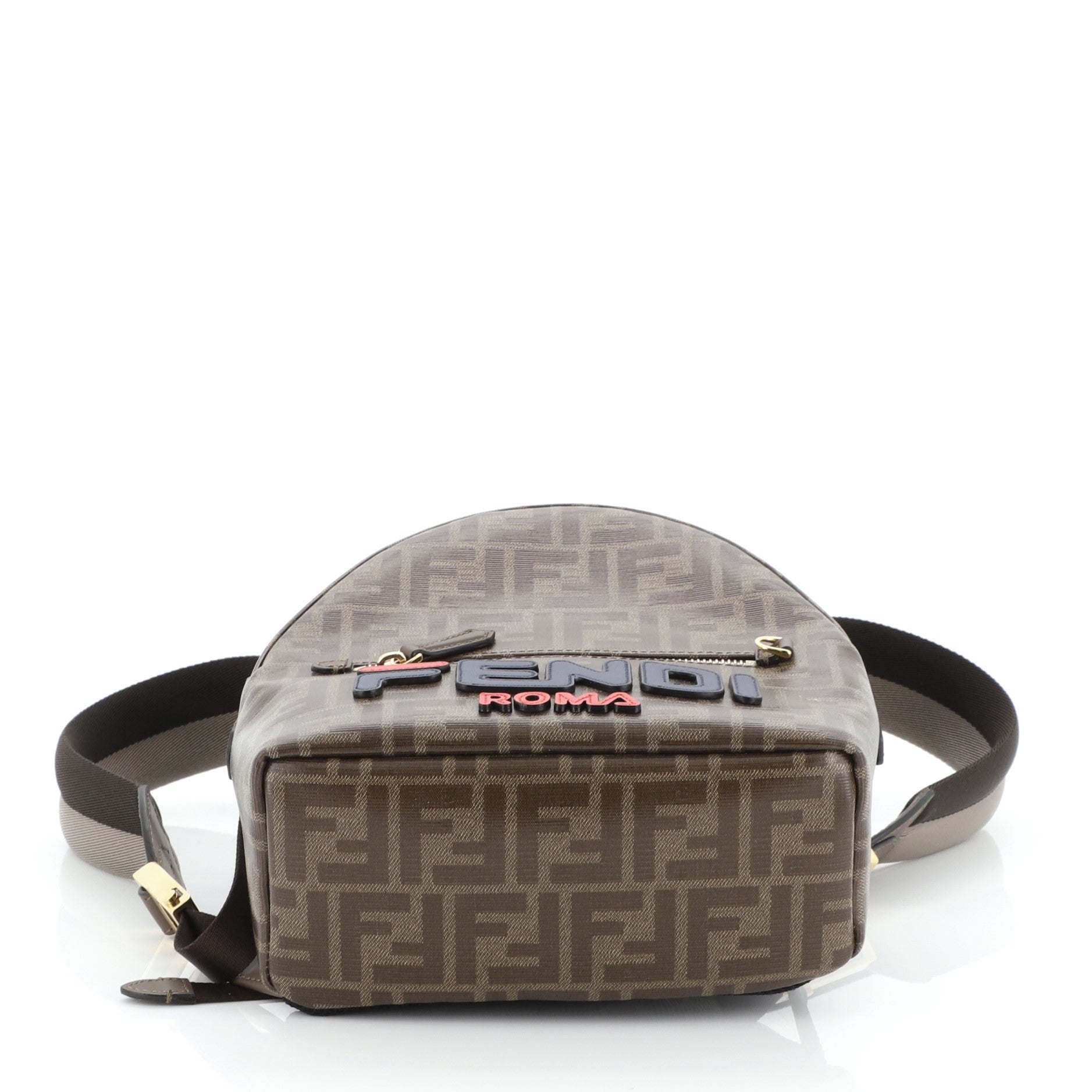 Mania Logo Backpack Zucca Coated Canvas Mini