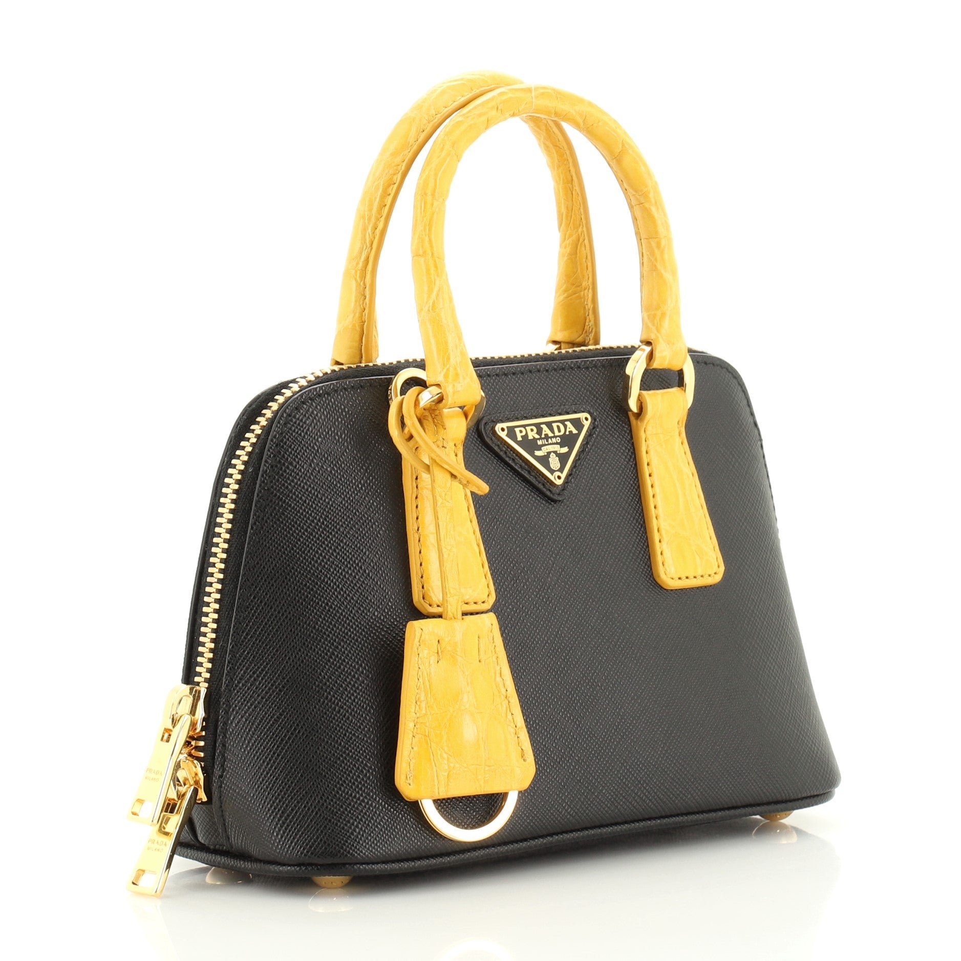 Promenade Bag Saffiano Leather with Crocodile Mini