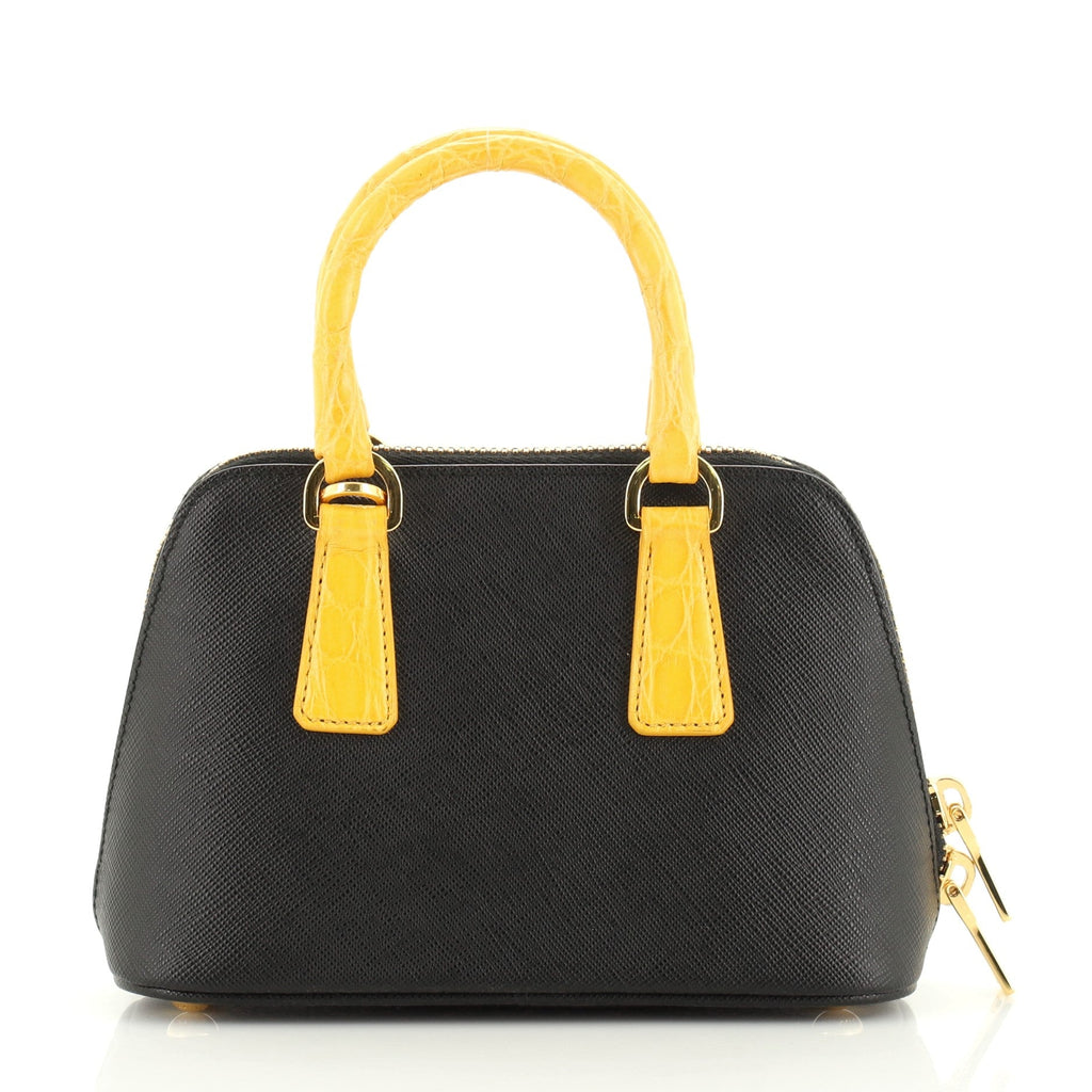 Promenade Bag Saffiano Leather with Crocodile Mini