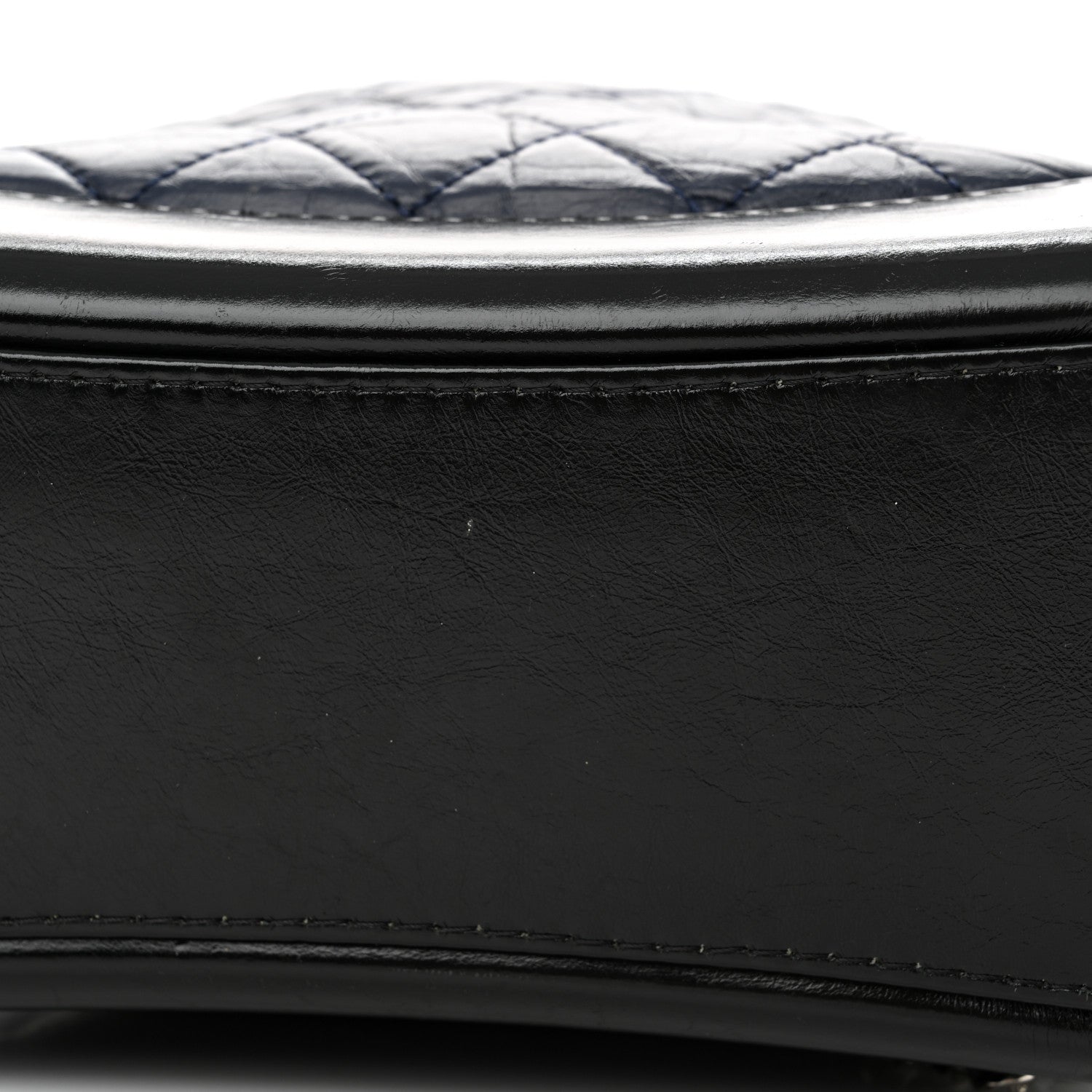 Aged Calfskin Quilted Gabrielle Backpack Navy Black