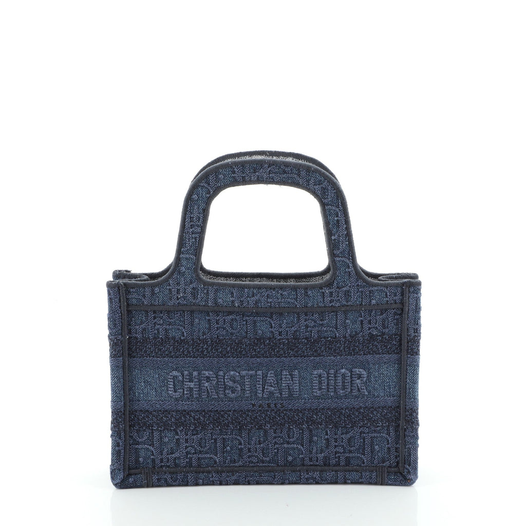 Book Tote Oblique Denim Mini