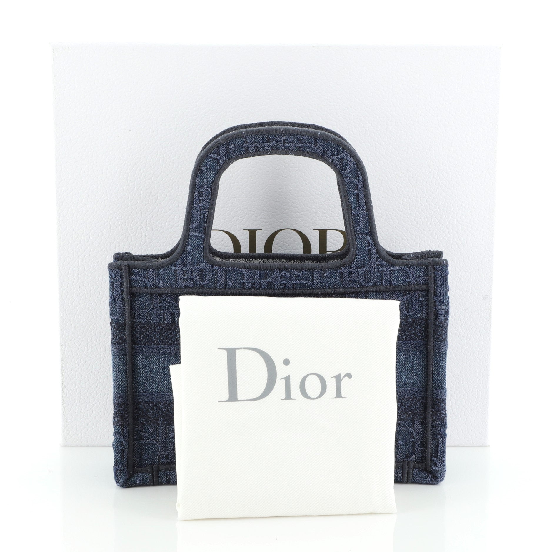 Book Tote Oblique Denim Mini