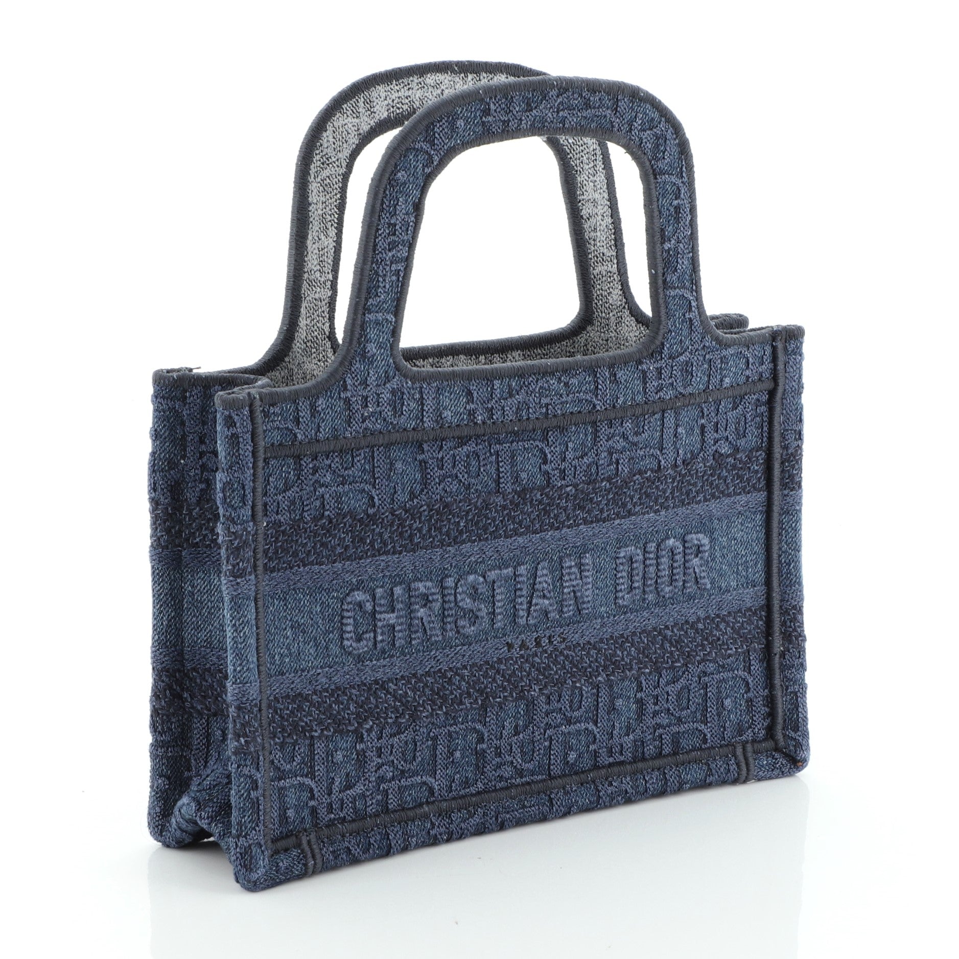 Book Tote Oblique Denim Mini