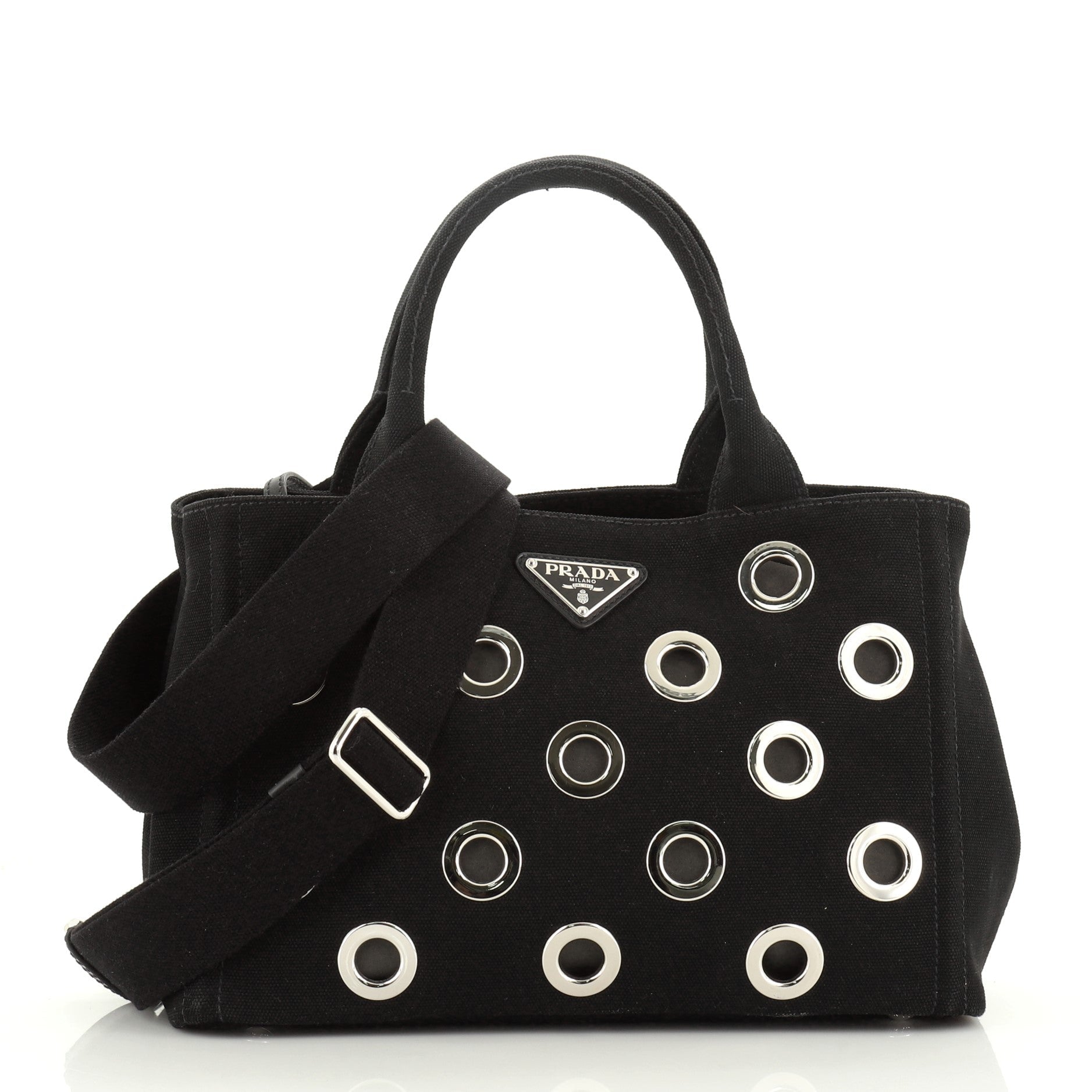 Canapa Convertible Tote Grommet Embellished Canvas Mini
