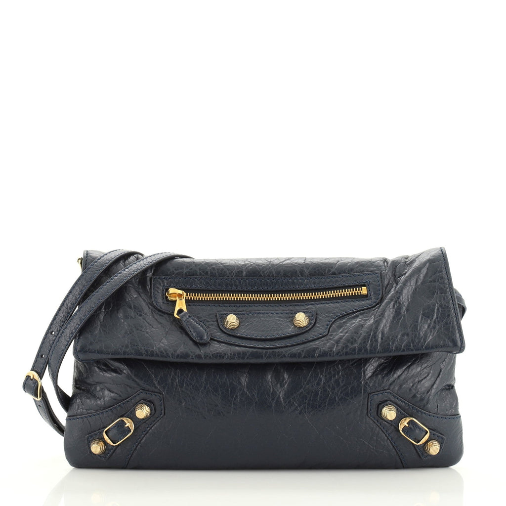 Envelope Strap Clutch Giant Studs Leather
