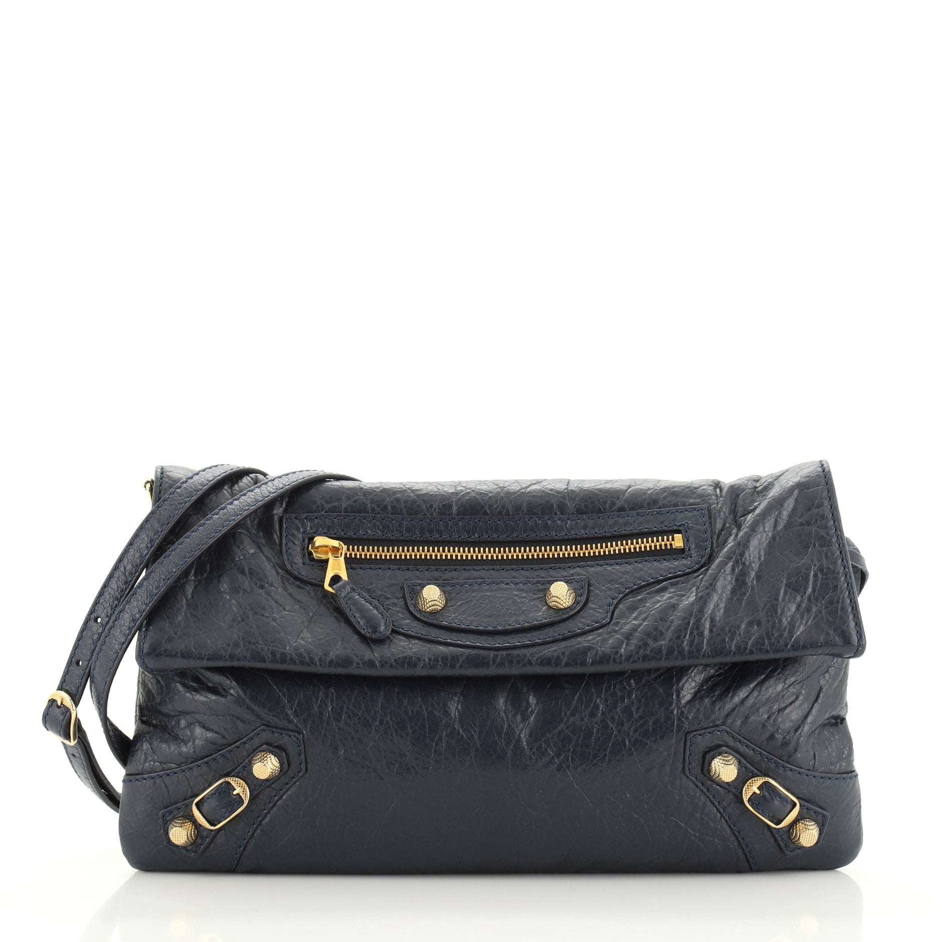 Envelope Strap Clutch Giant Studs Leather