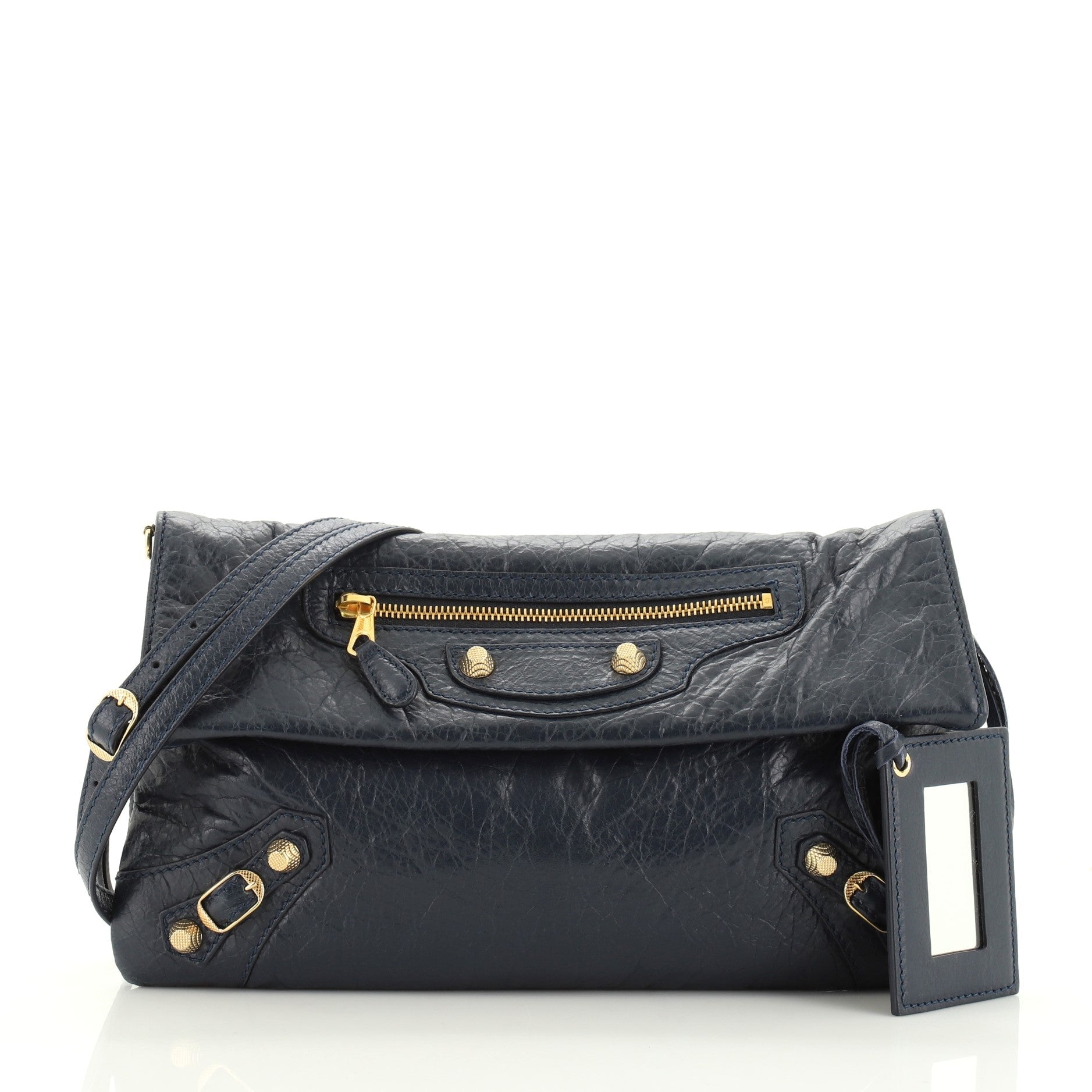 Envelope Strap Clutch Giant Studs Leather