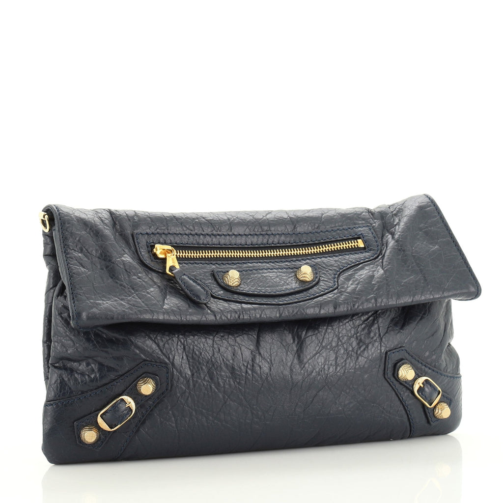 Envelope Strap Clutch Giant Studs Leather