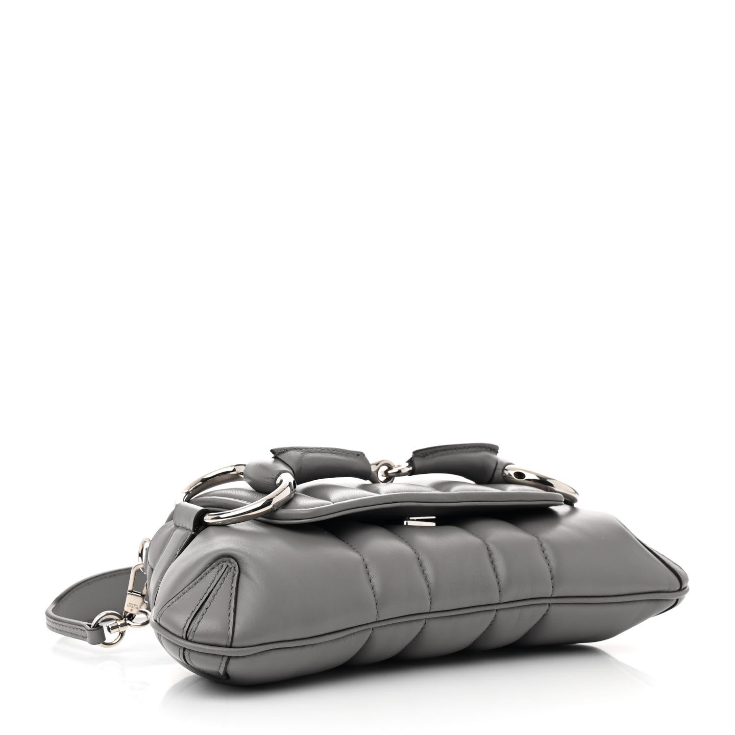 Nappa Vertical Matelasse Small Maxi Horsebit Chain Shoulder Bag Gray