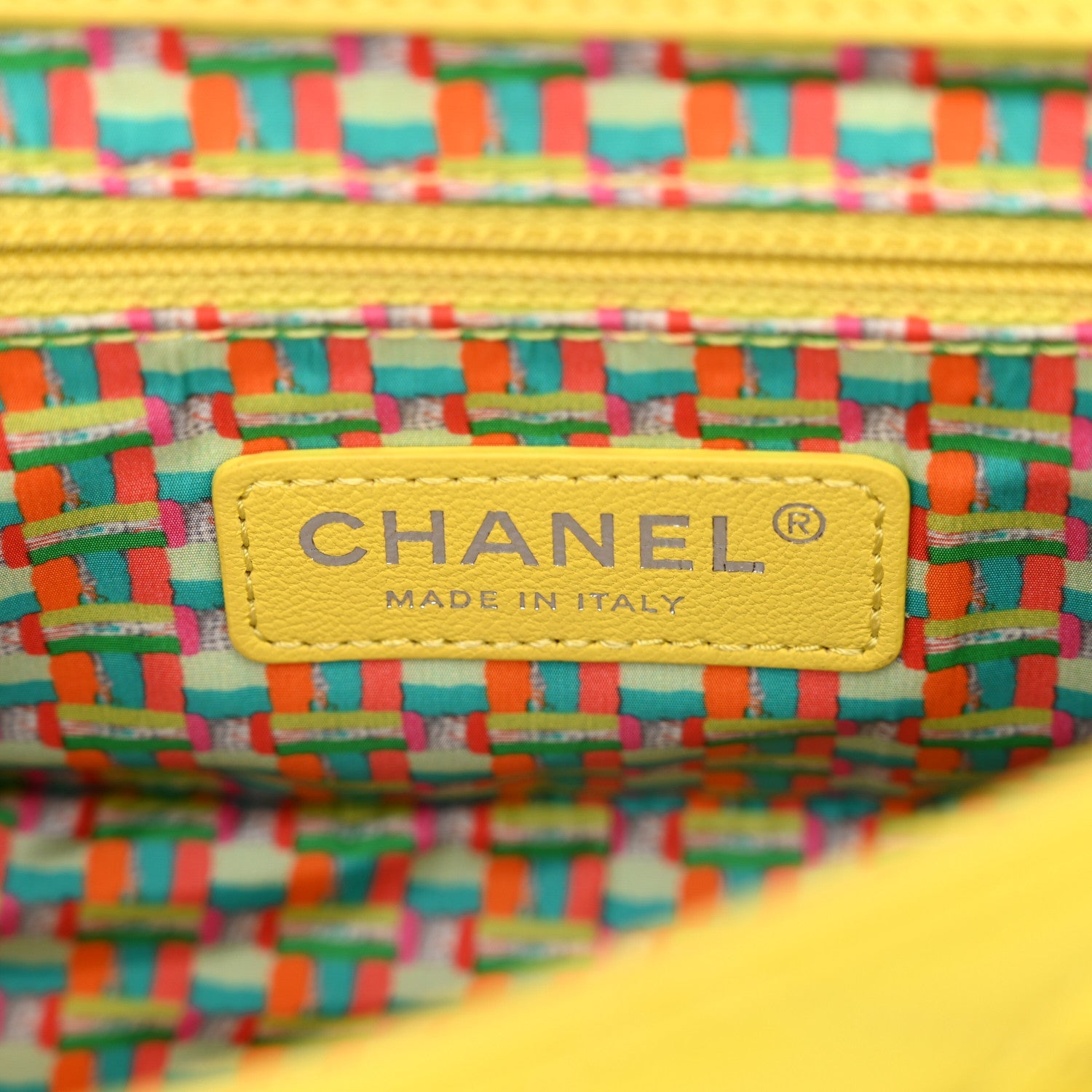 Rubber Quilted Lambskin Mini Square Coco Rain Flap Yellow