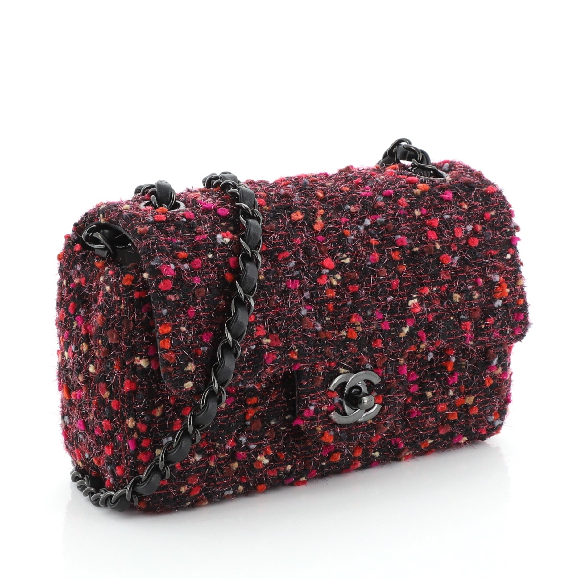 Classic Single Flap Bag Quilted Tweed Mini