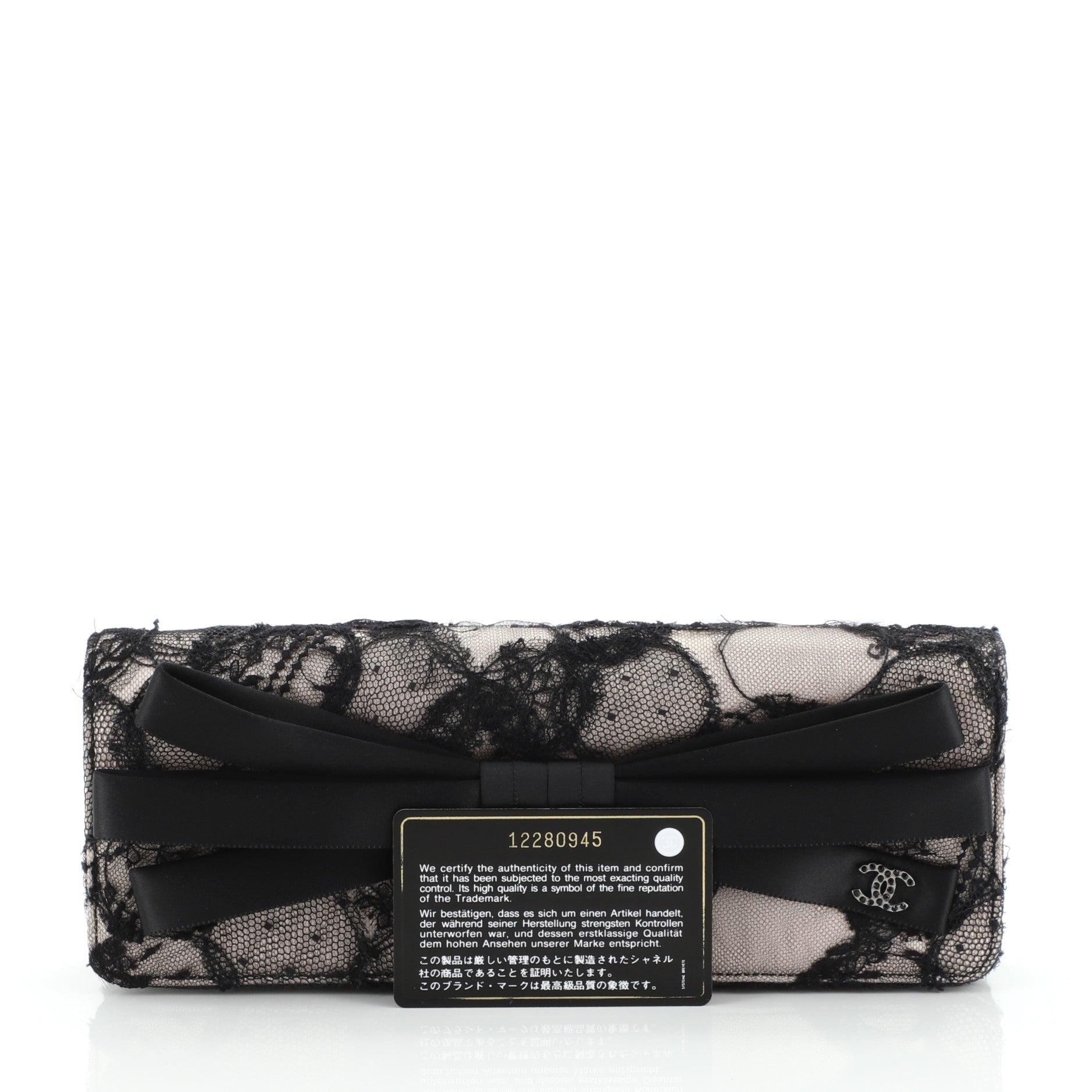 Bow Flap Clutch Lace and Satin