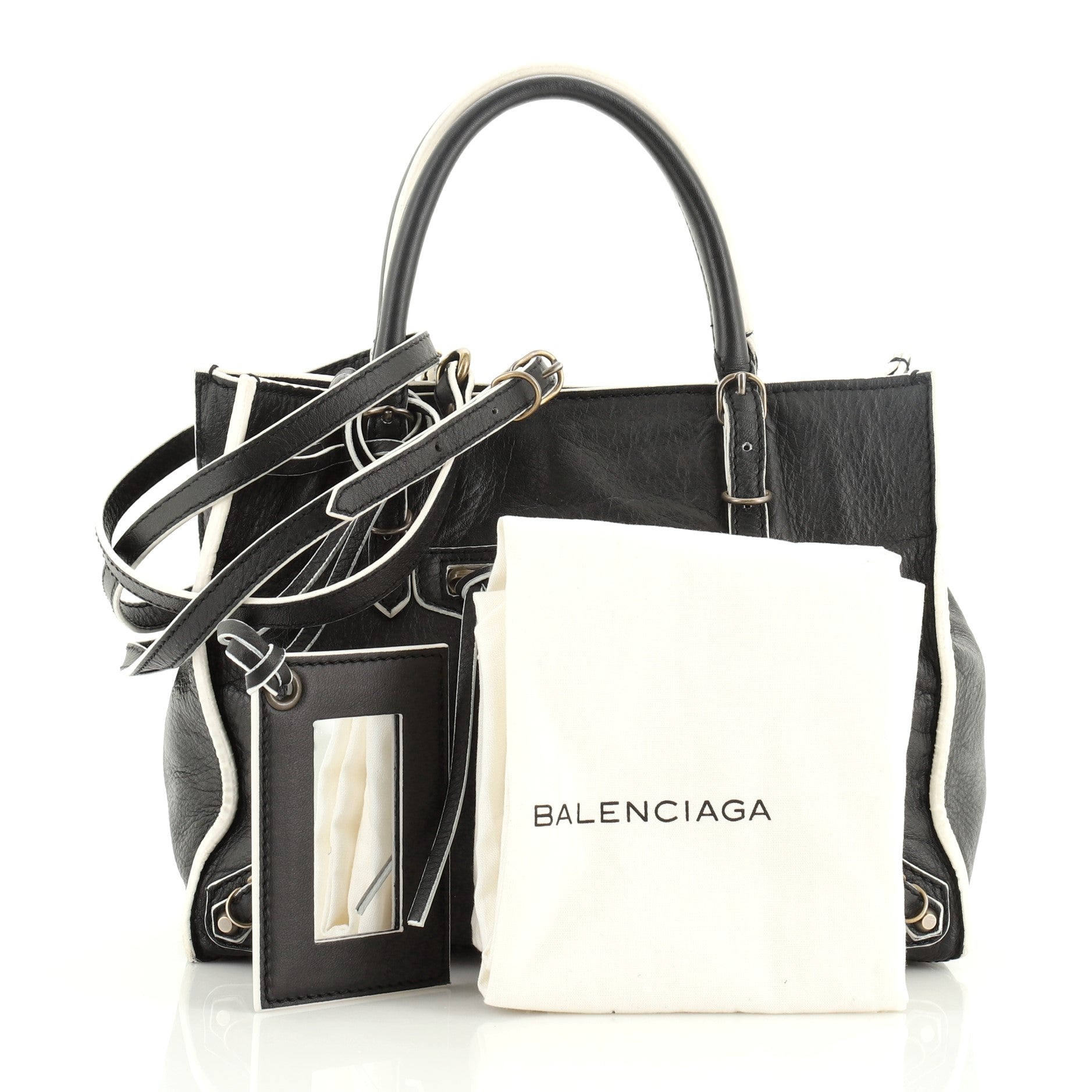 Papier A4 Classic Studs Bag Leather Mini