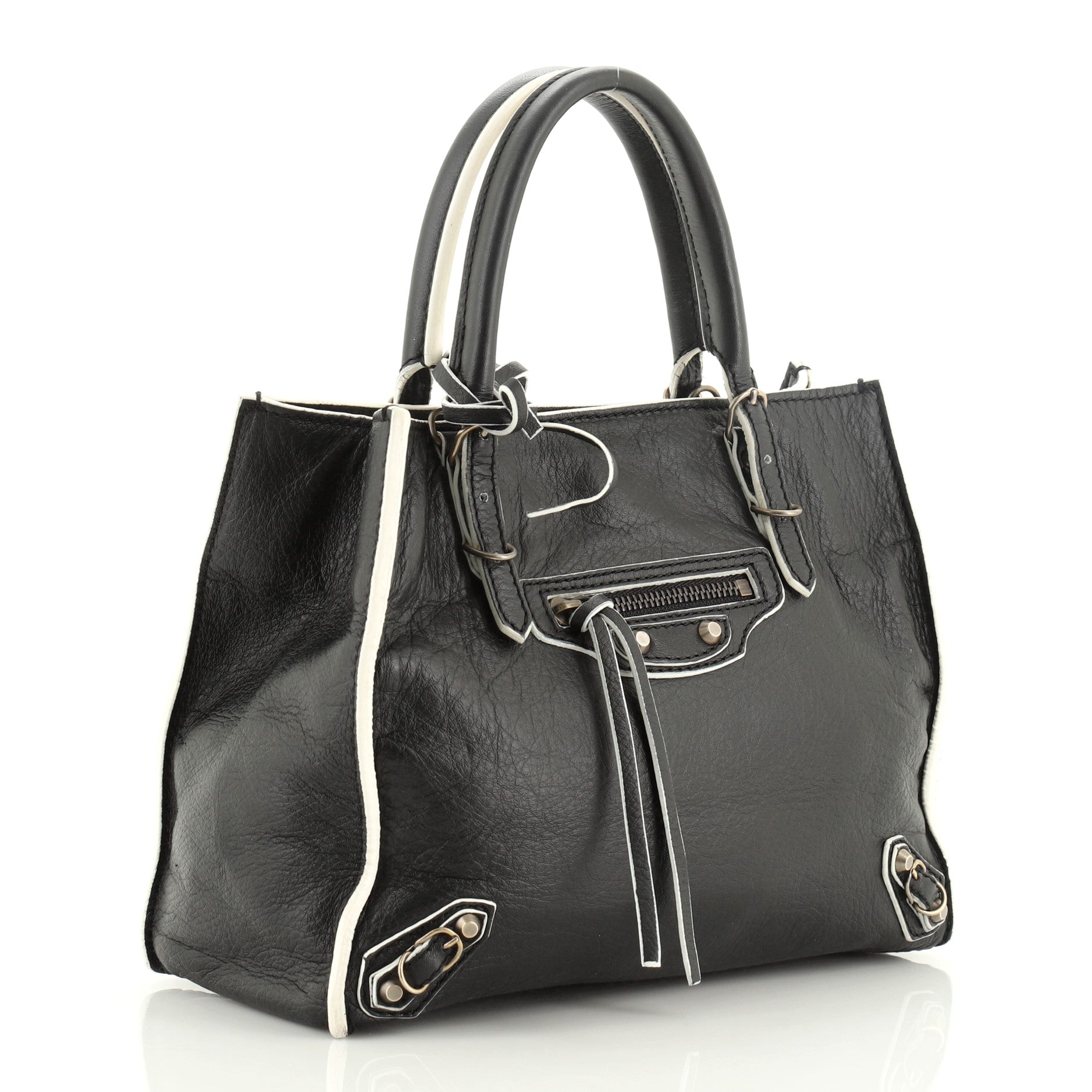 Papier A4 Classic Studs Bag Leather Mini