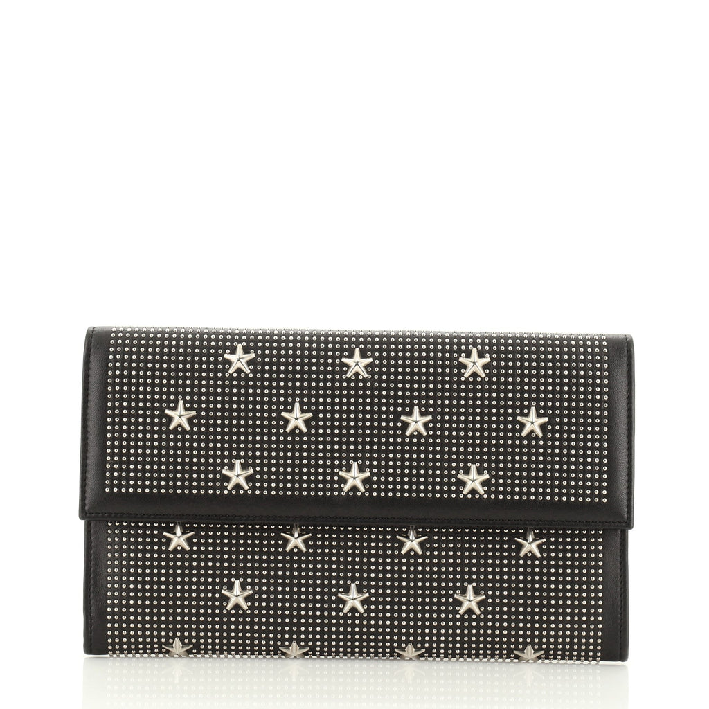 Star Flap Clutch Studded Leather