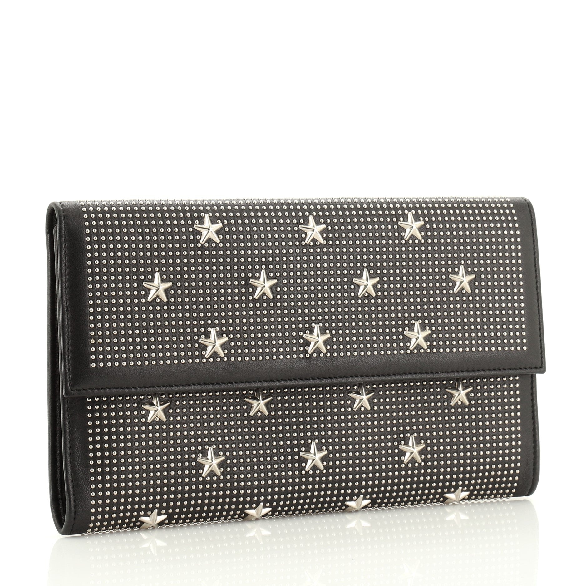 Star Flap Clutch Studded Leather