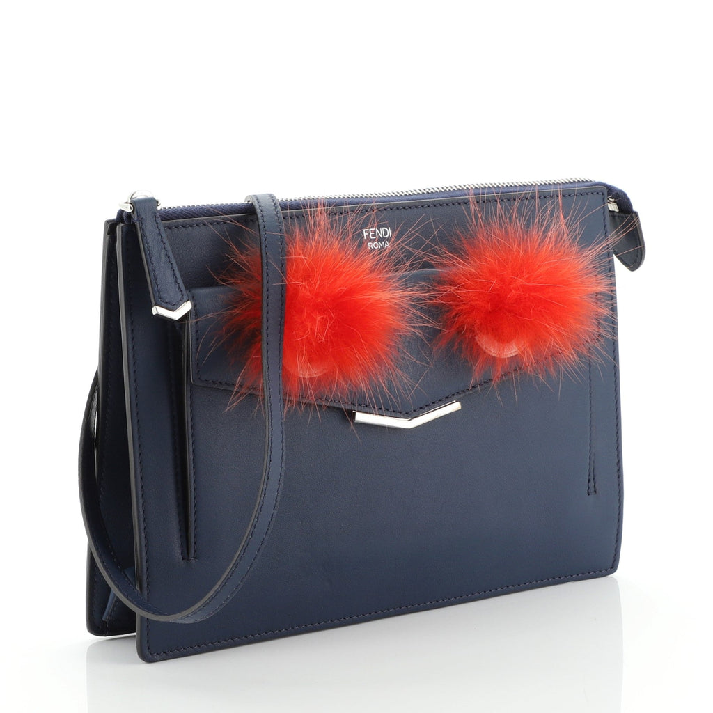 Monster Front Pocket Clutch Leather with Fur