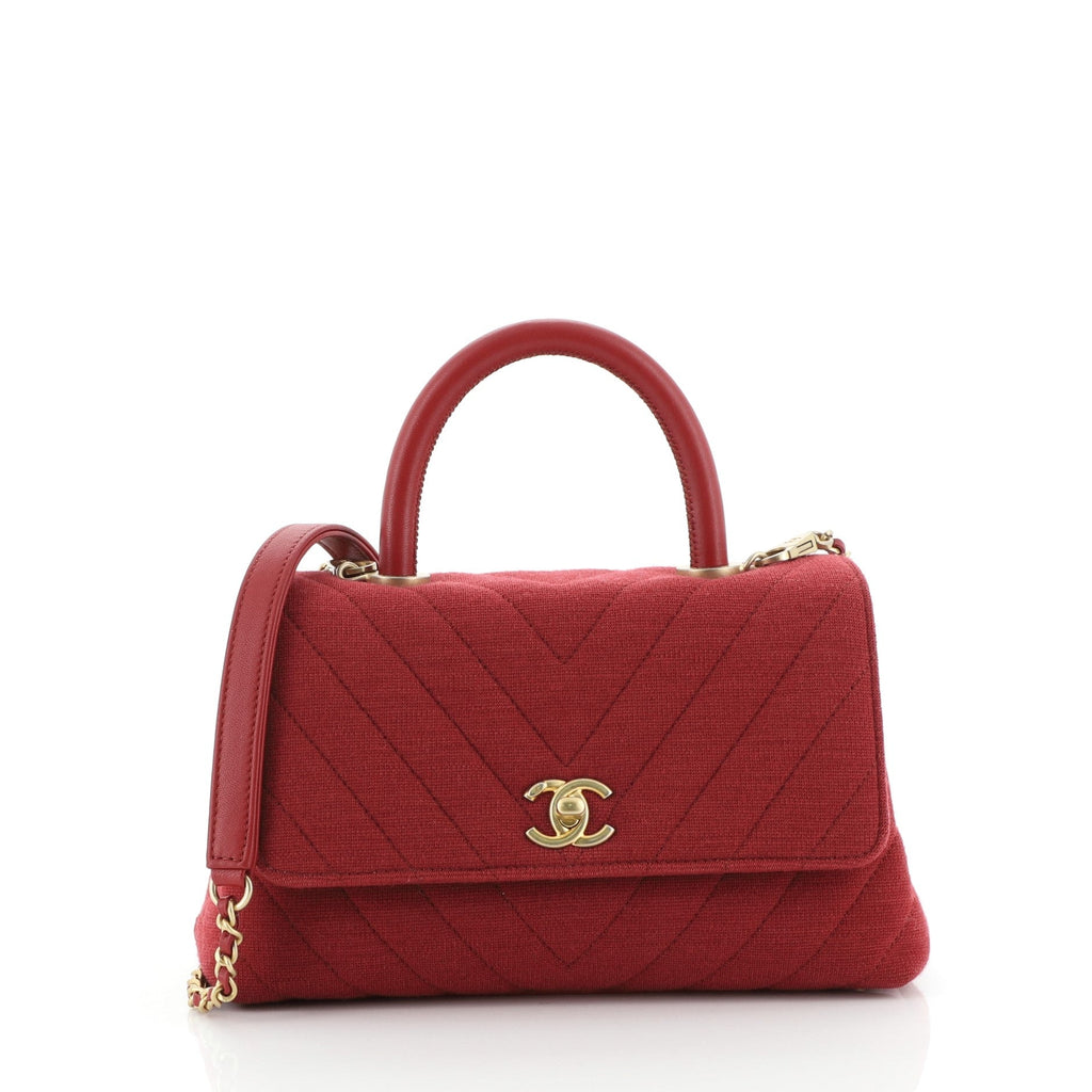 Coco Top Handle Bag Chevron Jersey Mini