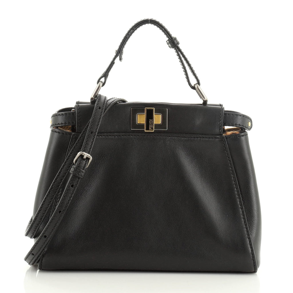 Peekaboo Bag Leather with Calf Hair Interior Mini