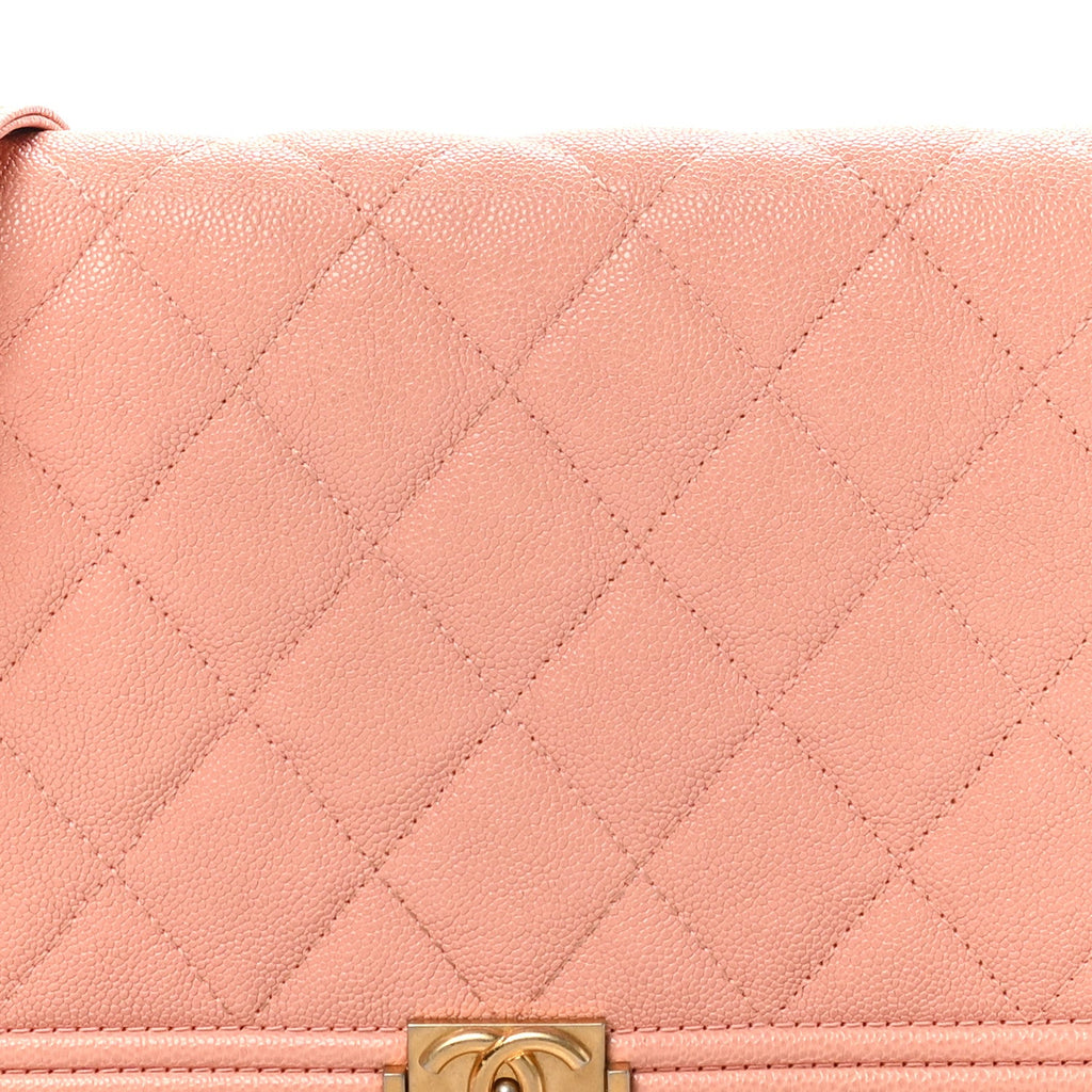 Caviar Quilted Boy Wallet On Chain WOC Pink