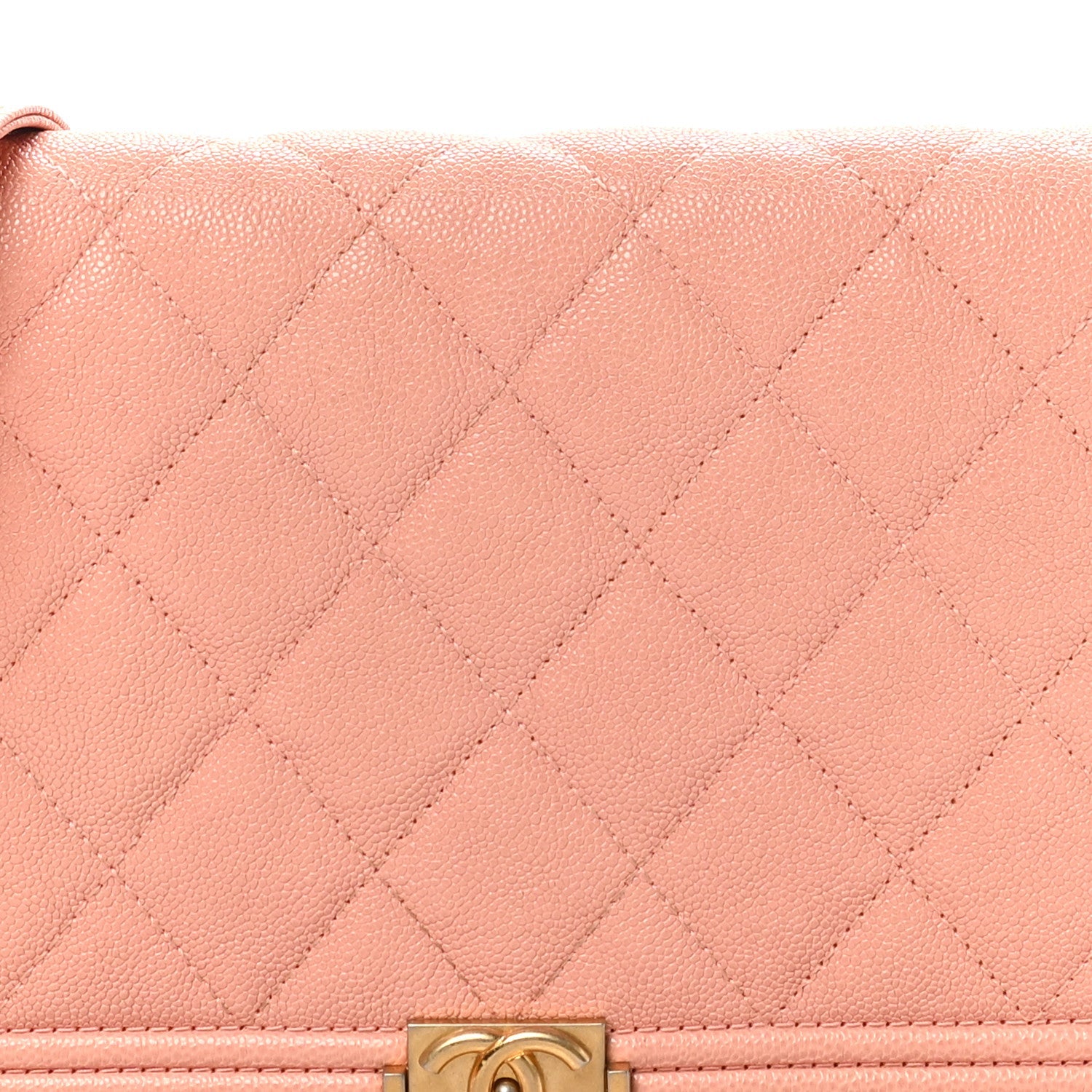 Caviar Quilted Boy Wallet On Chain WOC Pink