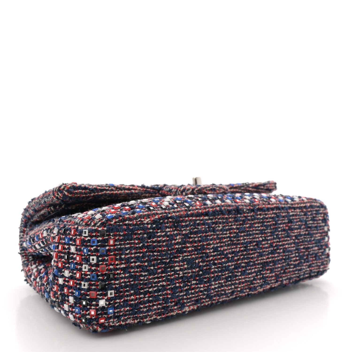 Sequin Tweed Medium Double Flap Red White Blue