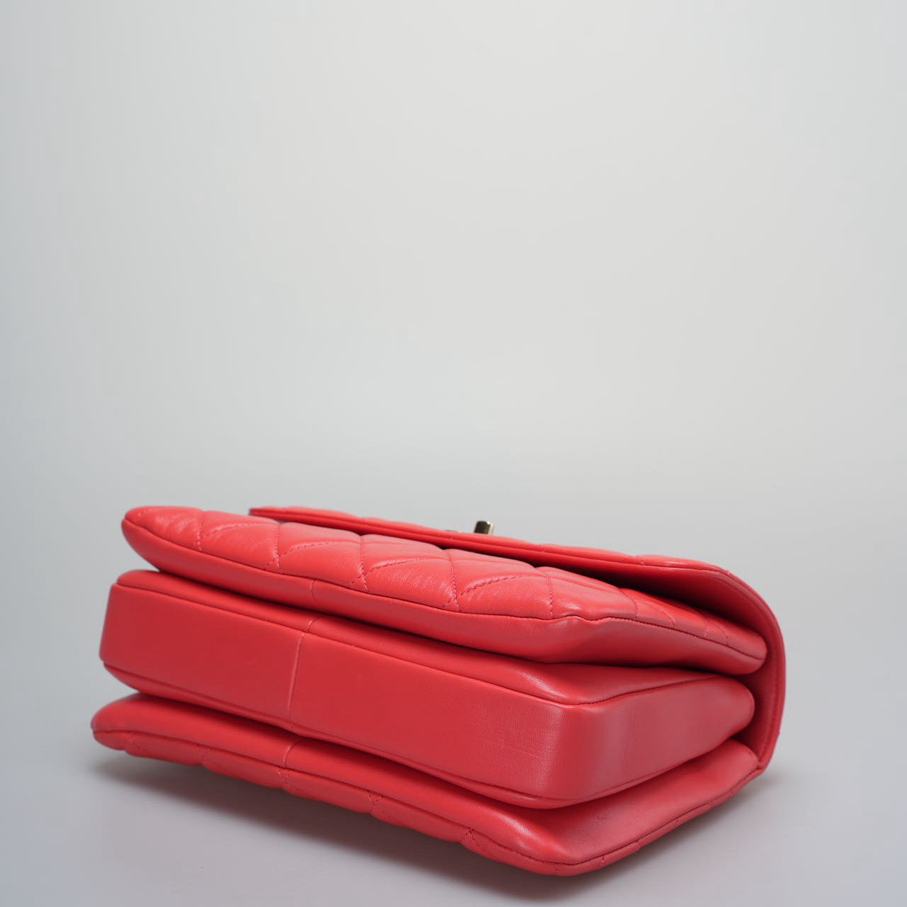 Chanel Red Small Trendy CC Bag In Lambskin Leather With Champagne Gold Hardware