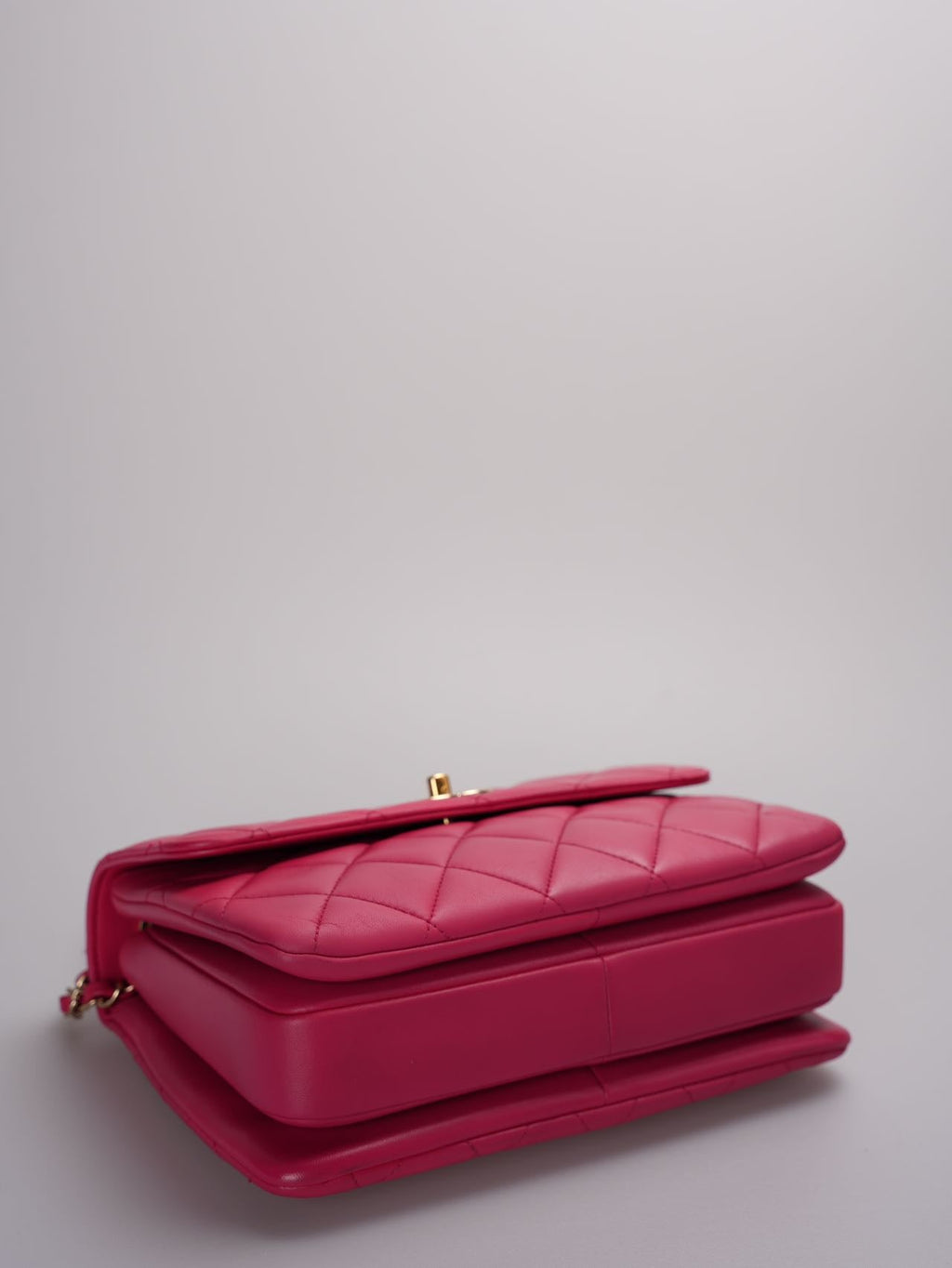 Chanel Small Trendy CC Bag in Hot Pink Lambskin Leather with Gold Hardware